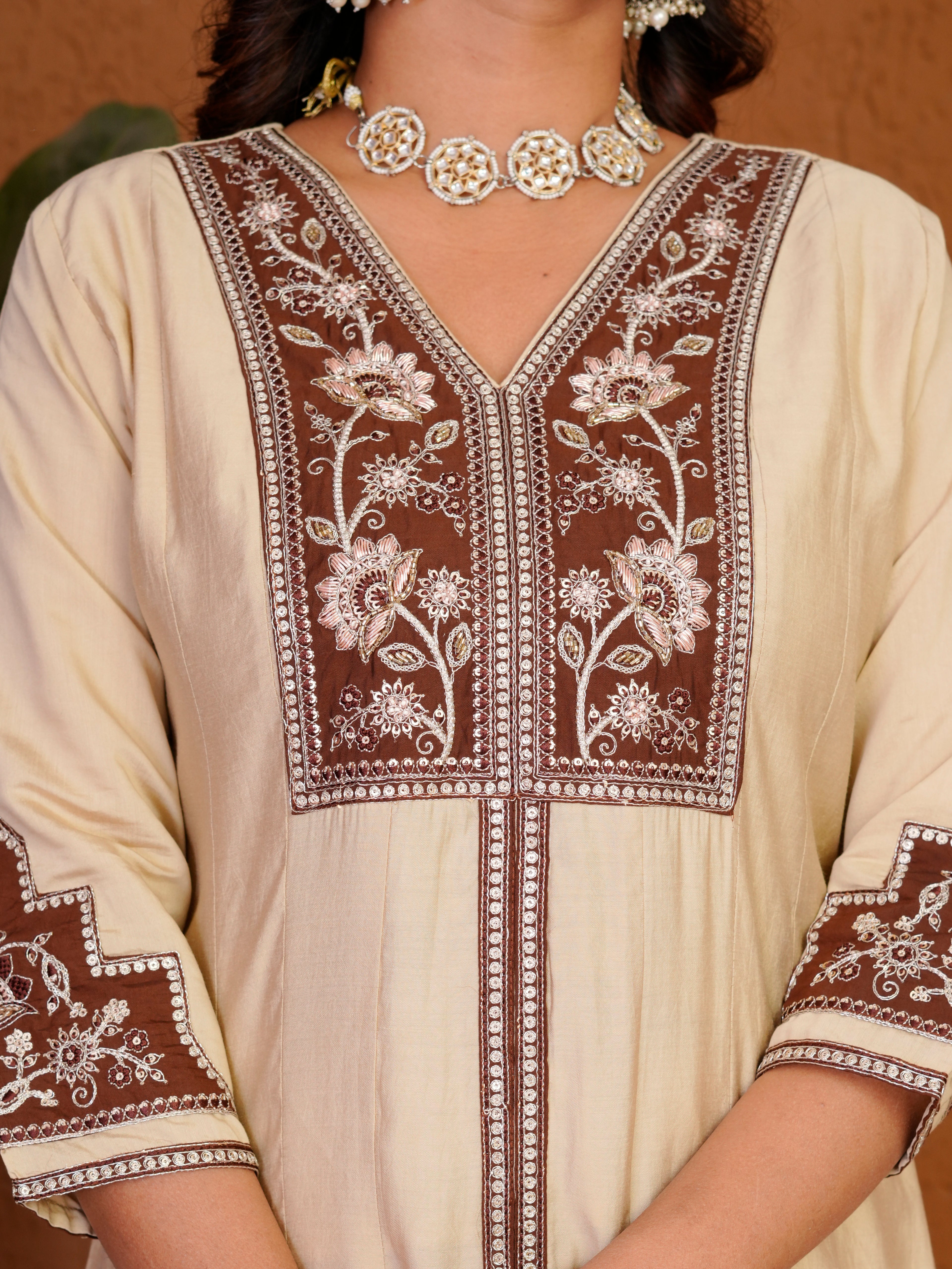Roman Silk Embroidered Kurti Palazzo With Dupatta