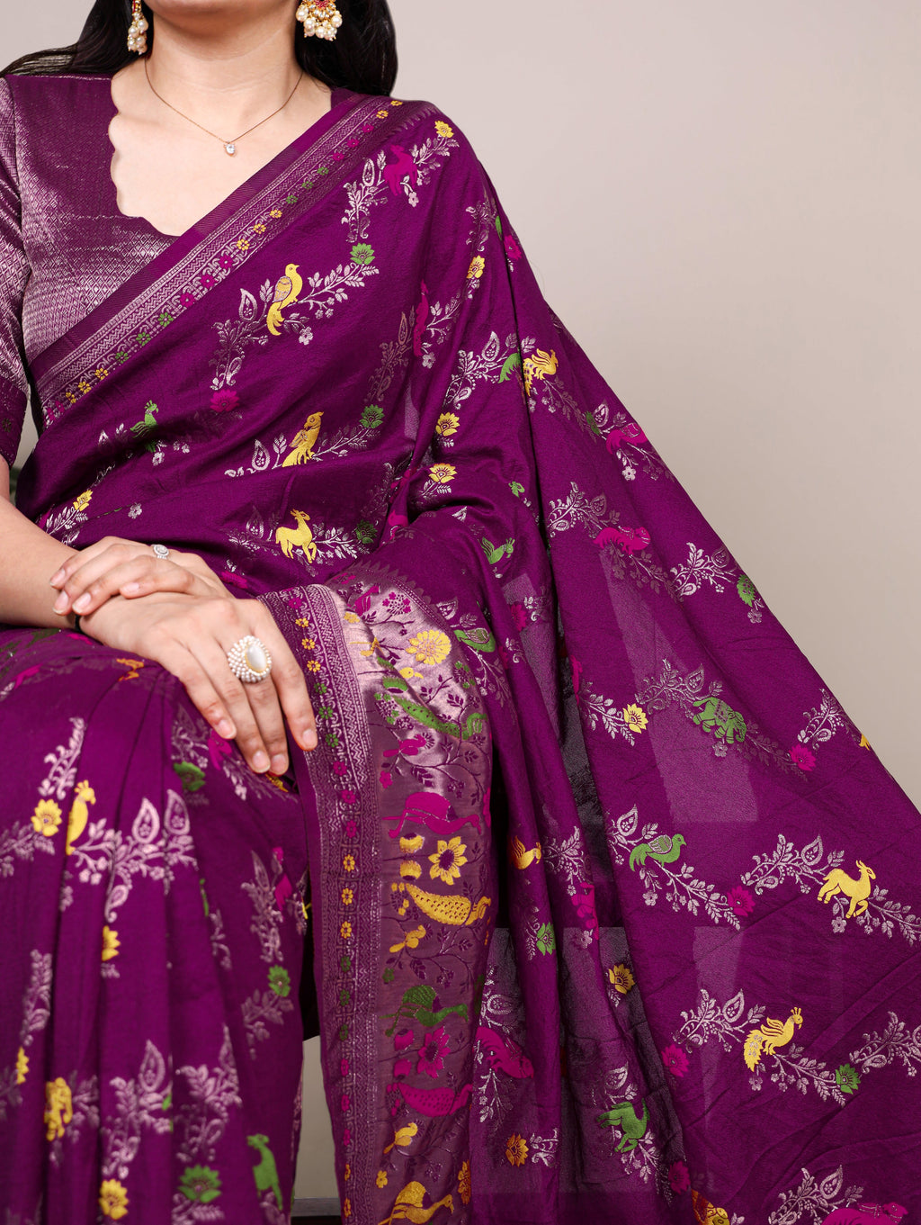 Naylon Weaving Work Saree