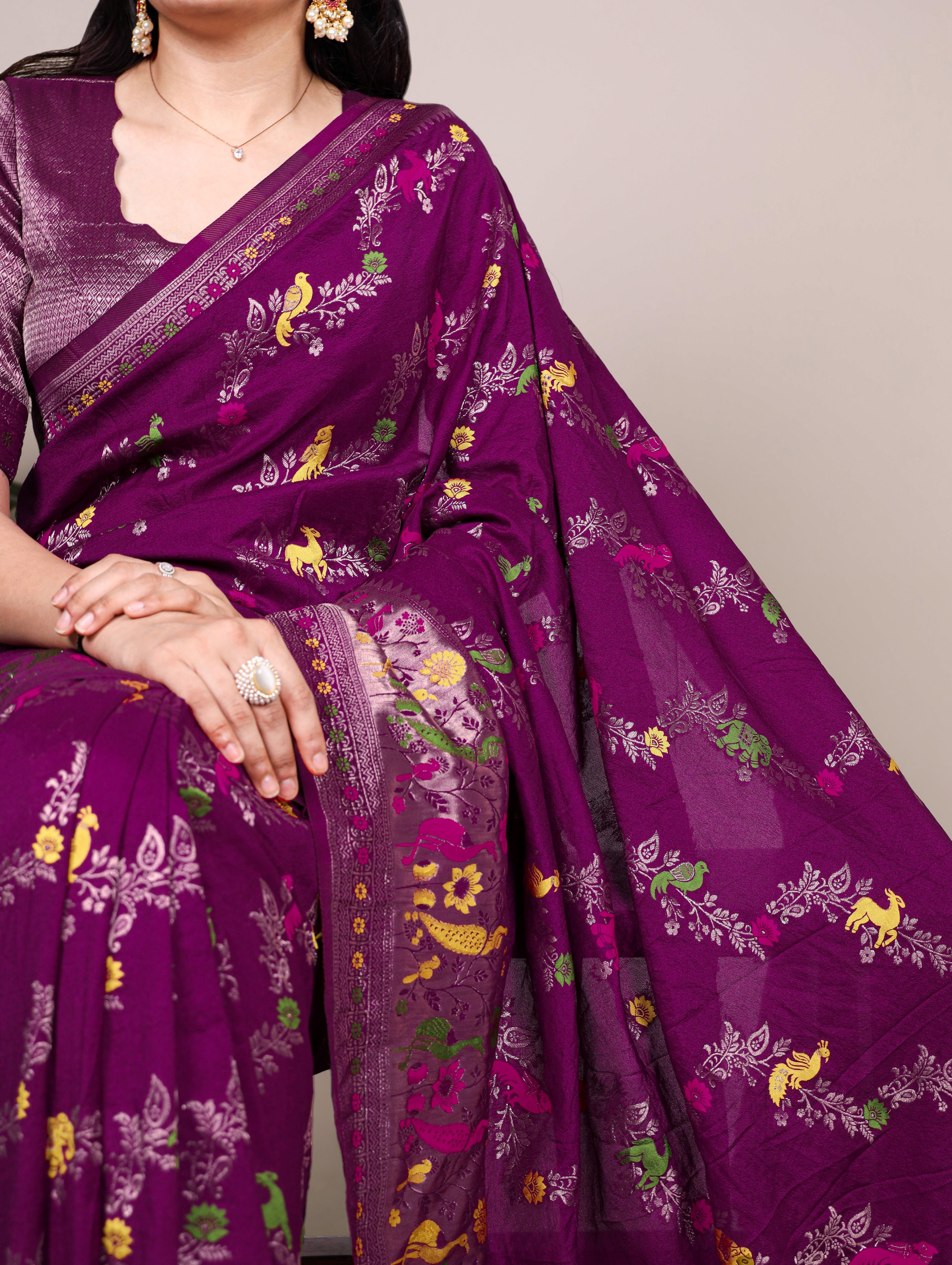 Naylon Weaving Work Saree