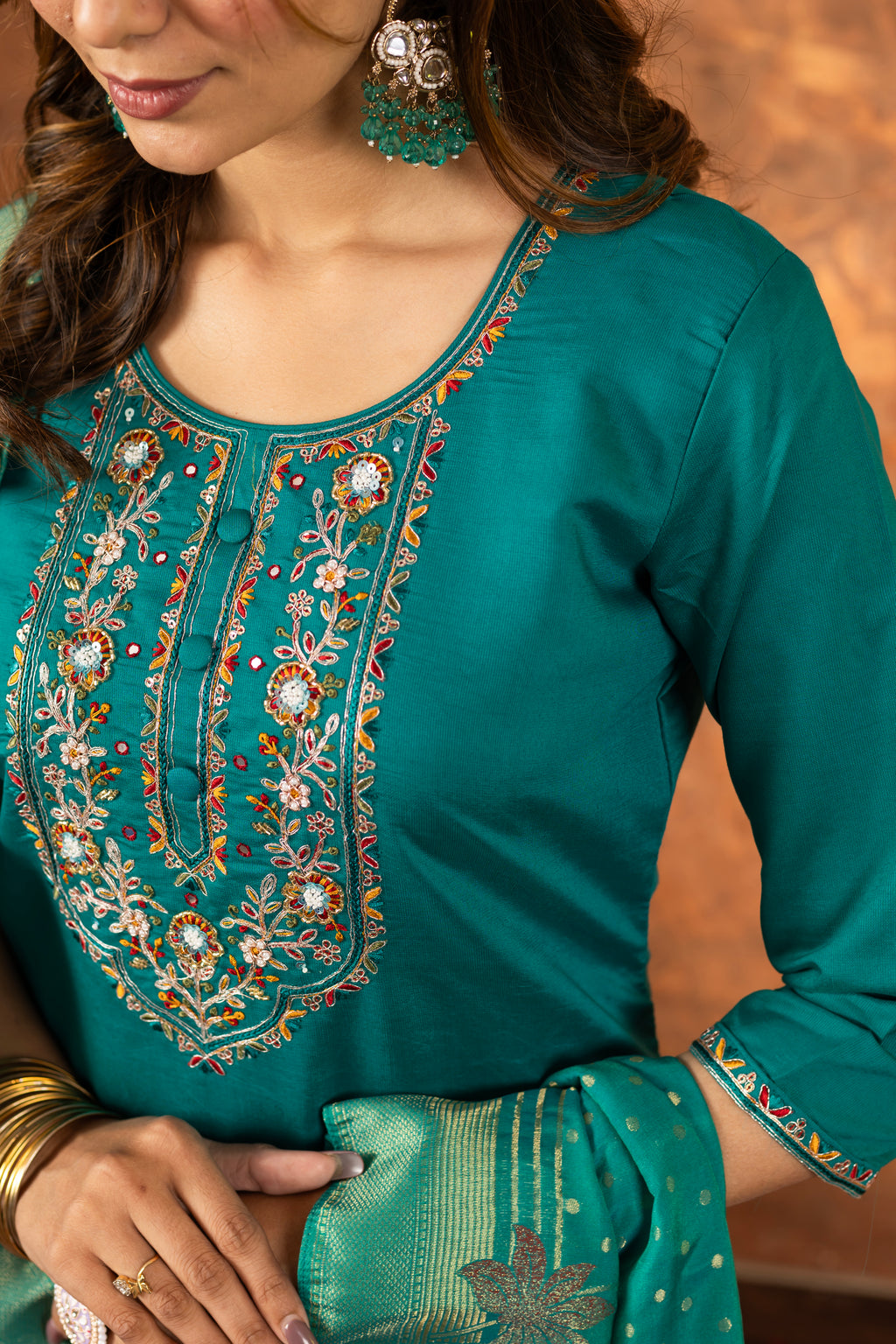 Marina Silk Top Bottom Set For Women