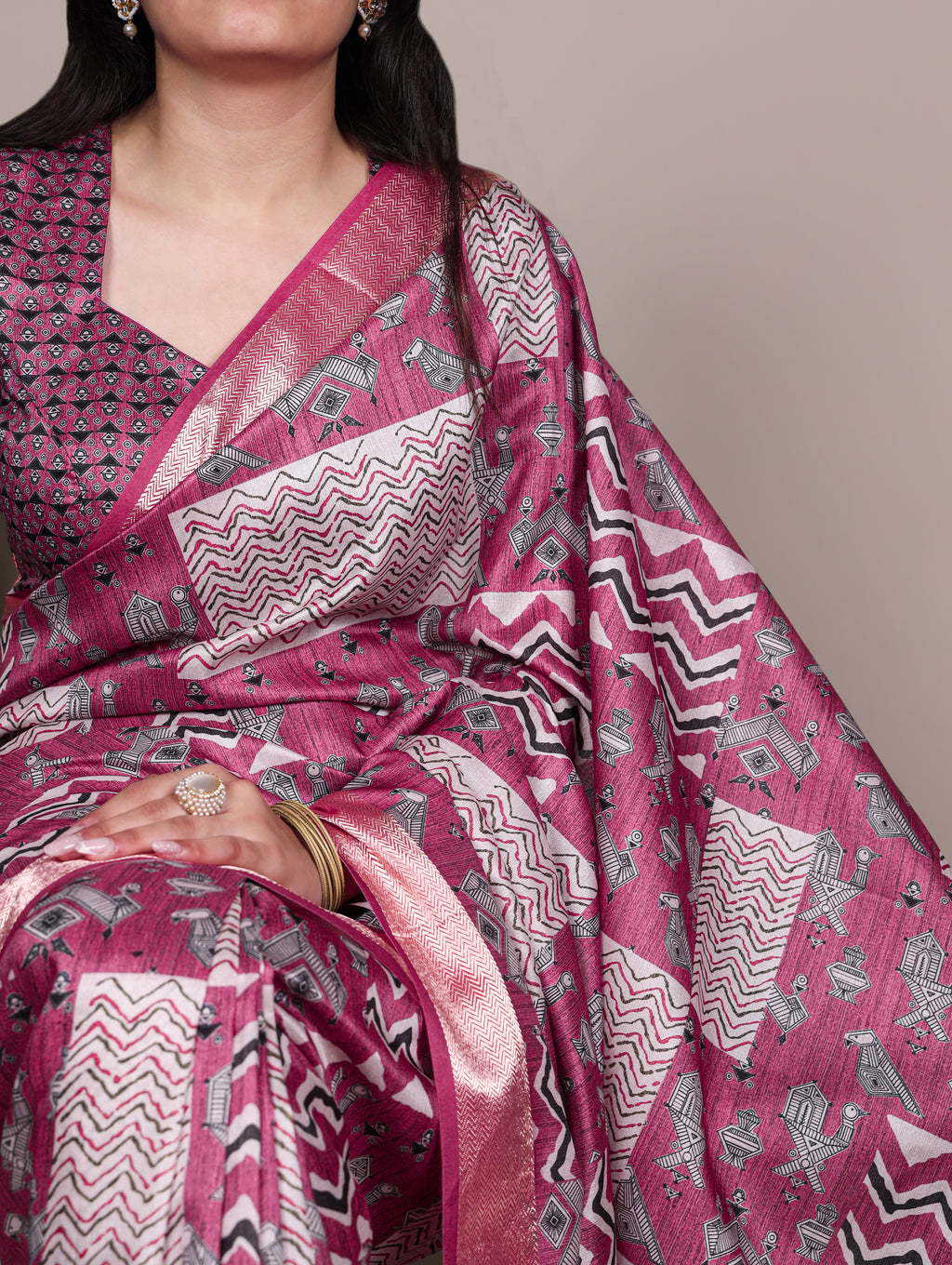 Tussar Silk Printed Saree