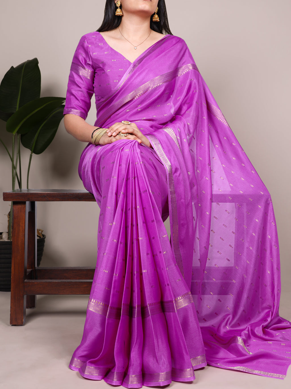 Crepe Zari Weaving Saree