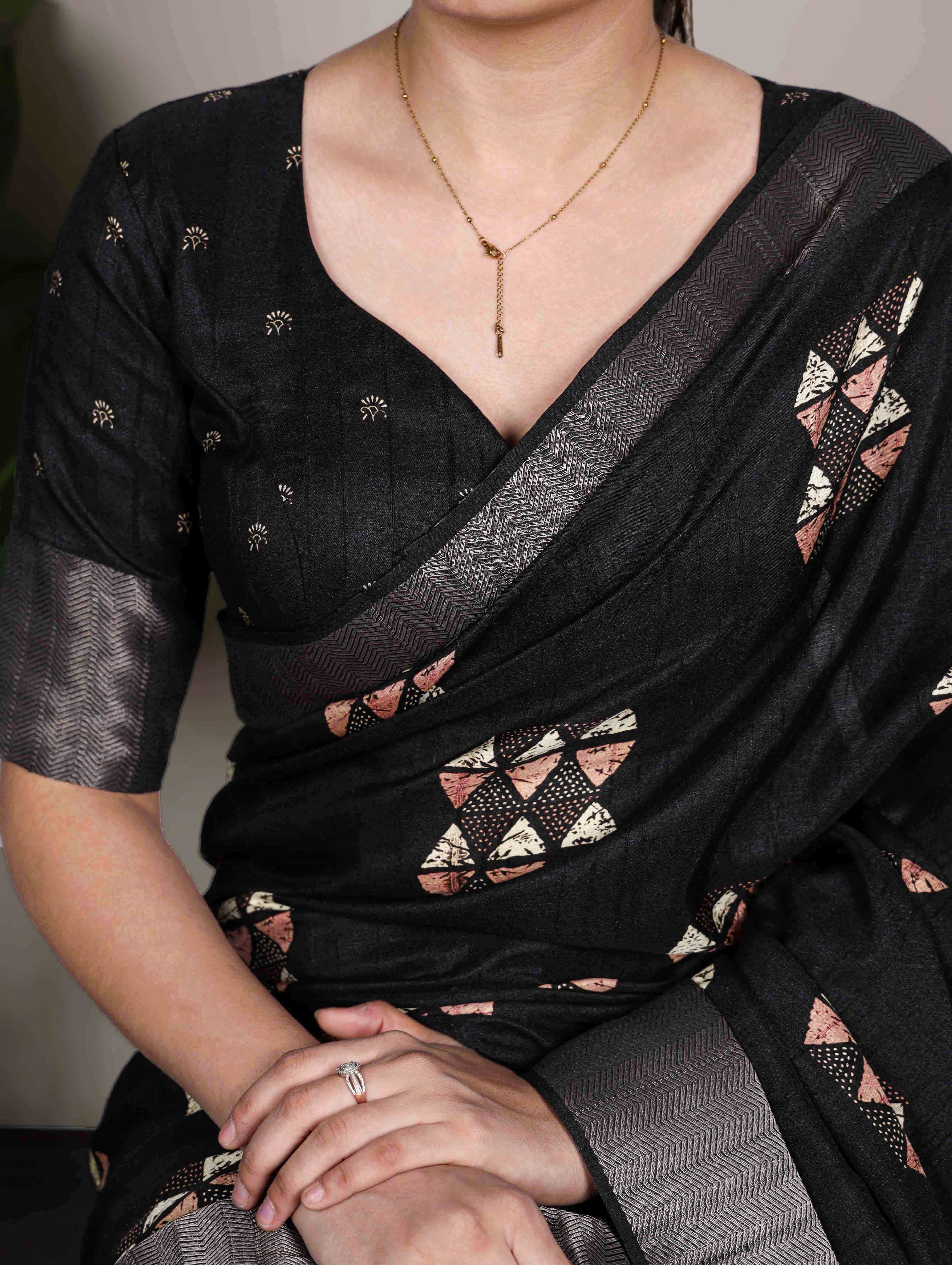 Slub Silk Printed Saree