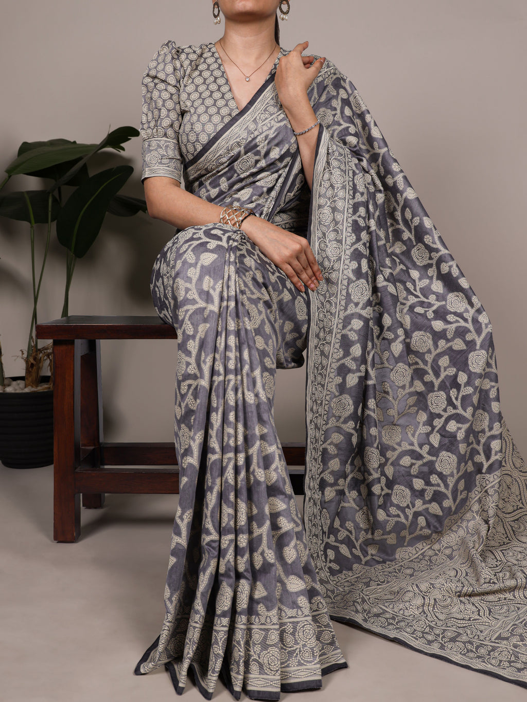 Cotton Silk Floral Printed Saree