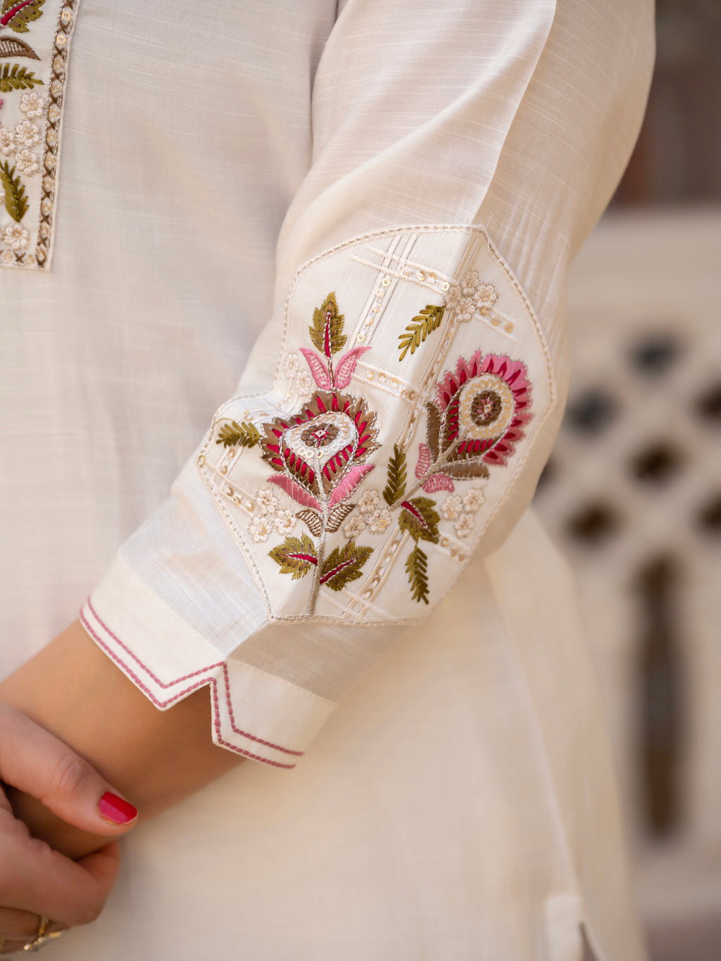 Pure Viscose Multi Embroidered kurti-Pant With Dupatta