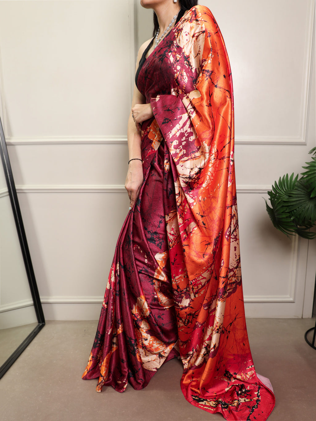 Satin Silk Printed Saree
