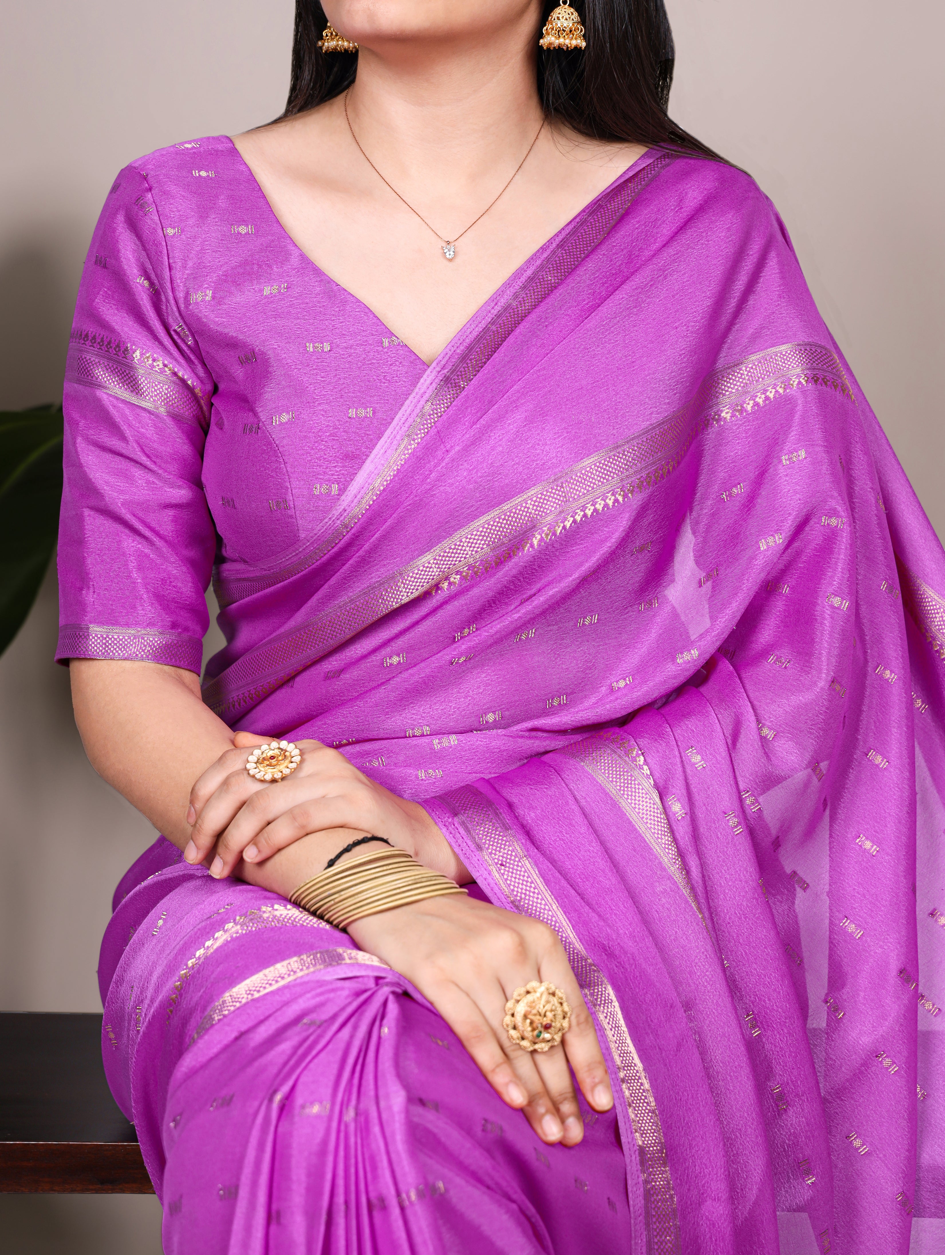 Crepe Zari Weaving Saree