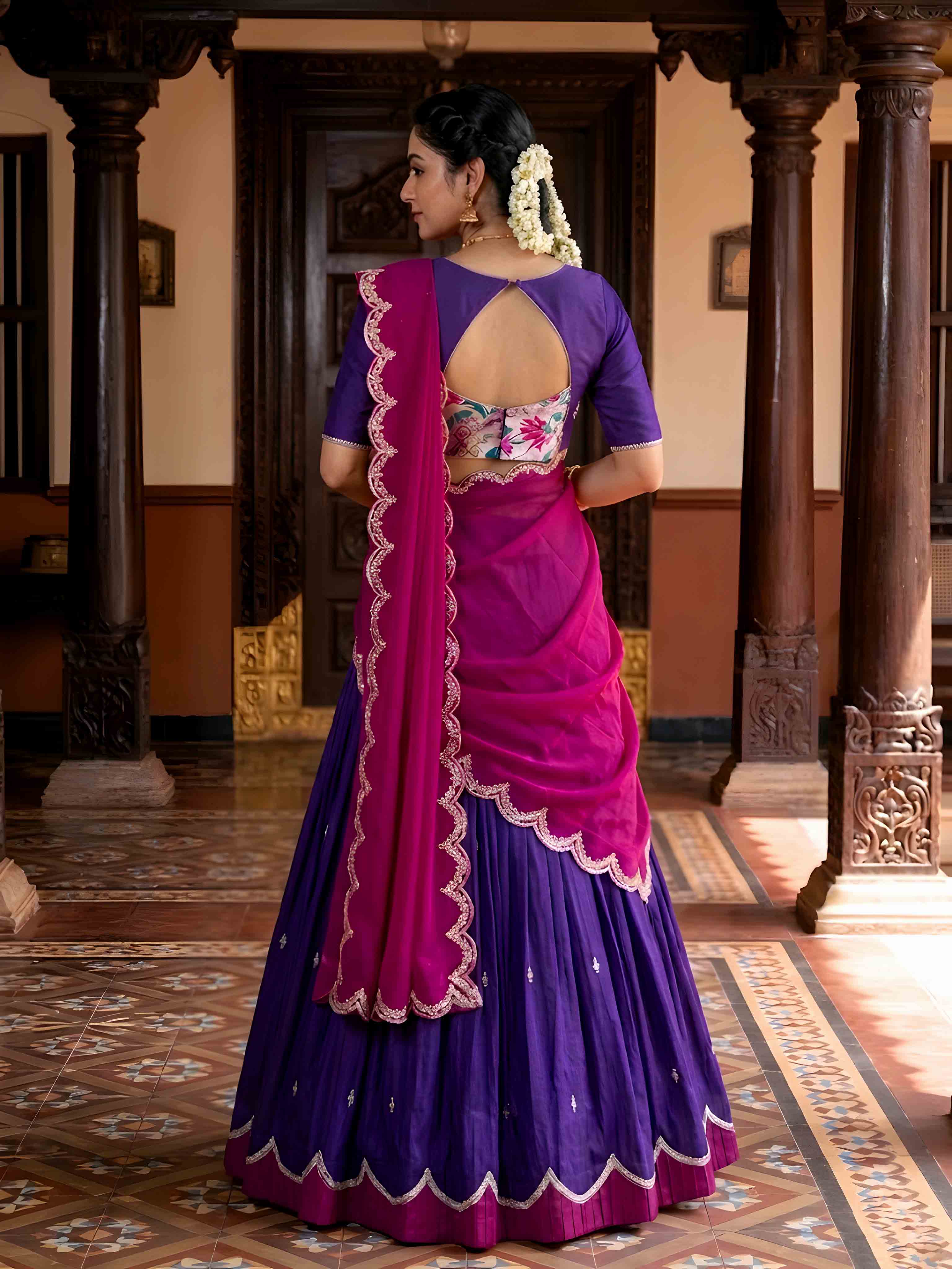 Naysha Thread Embroidered Lehenga With Dupatta