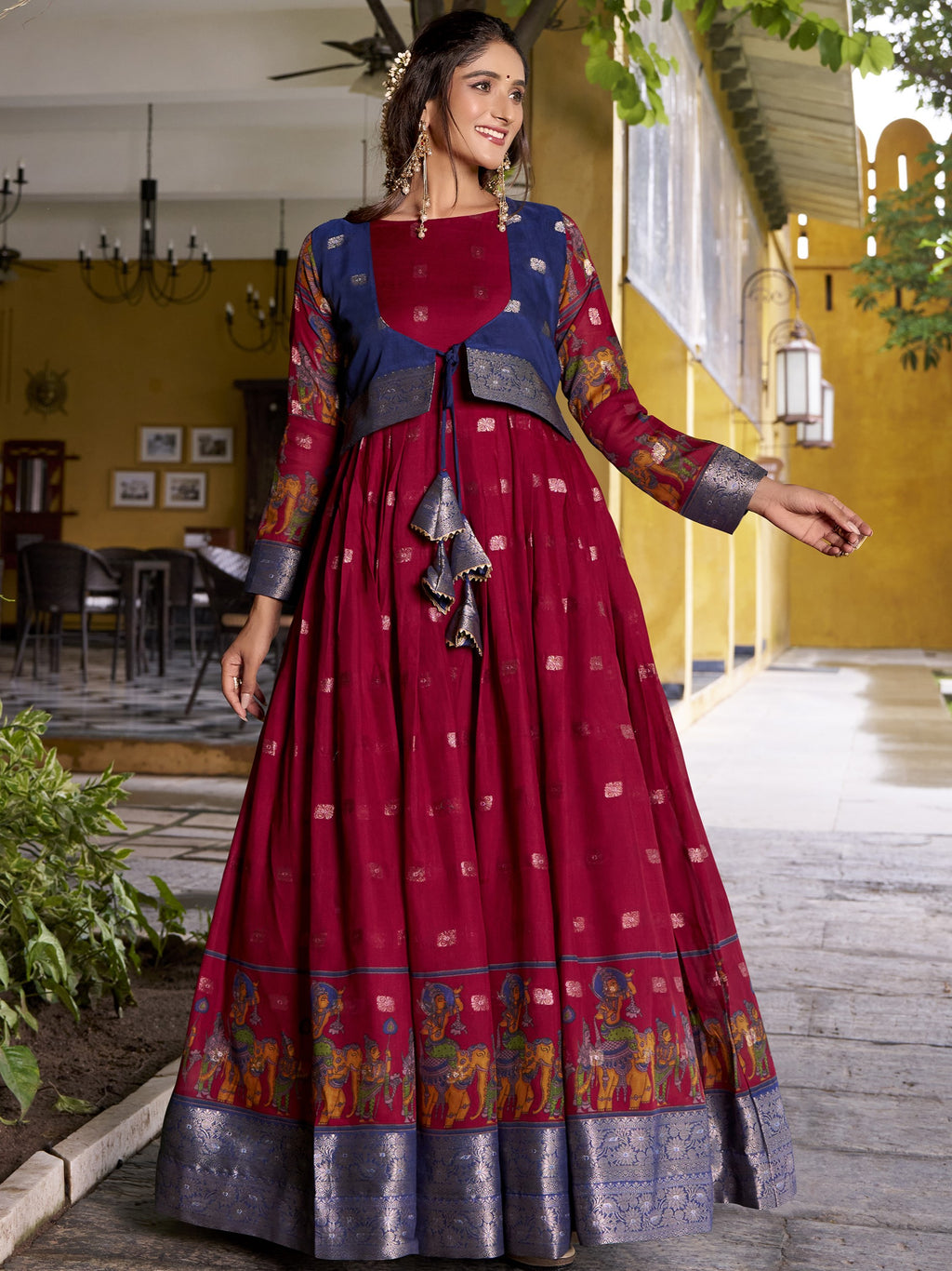 Kalamkari Printed Gown For Women