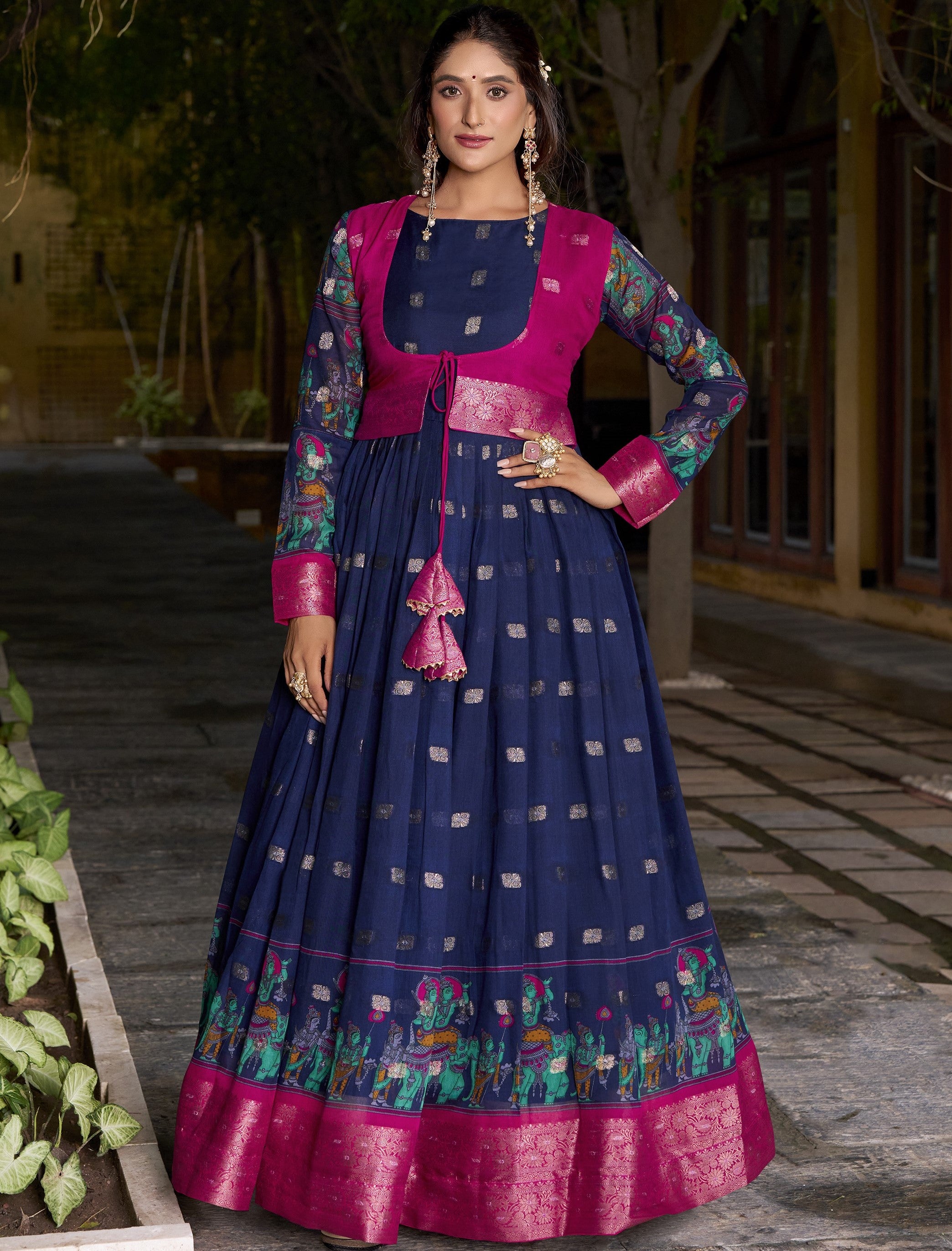 Kalamkari Printed Gown For Women