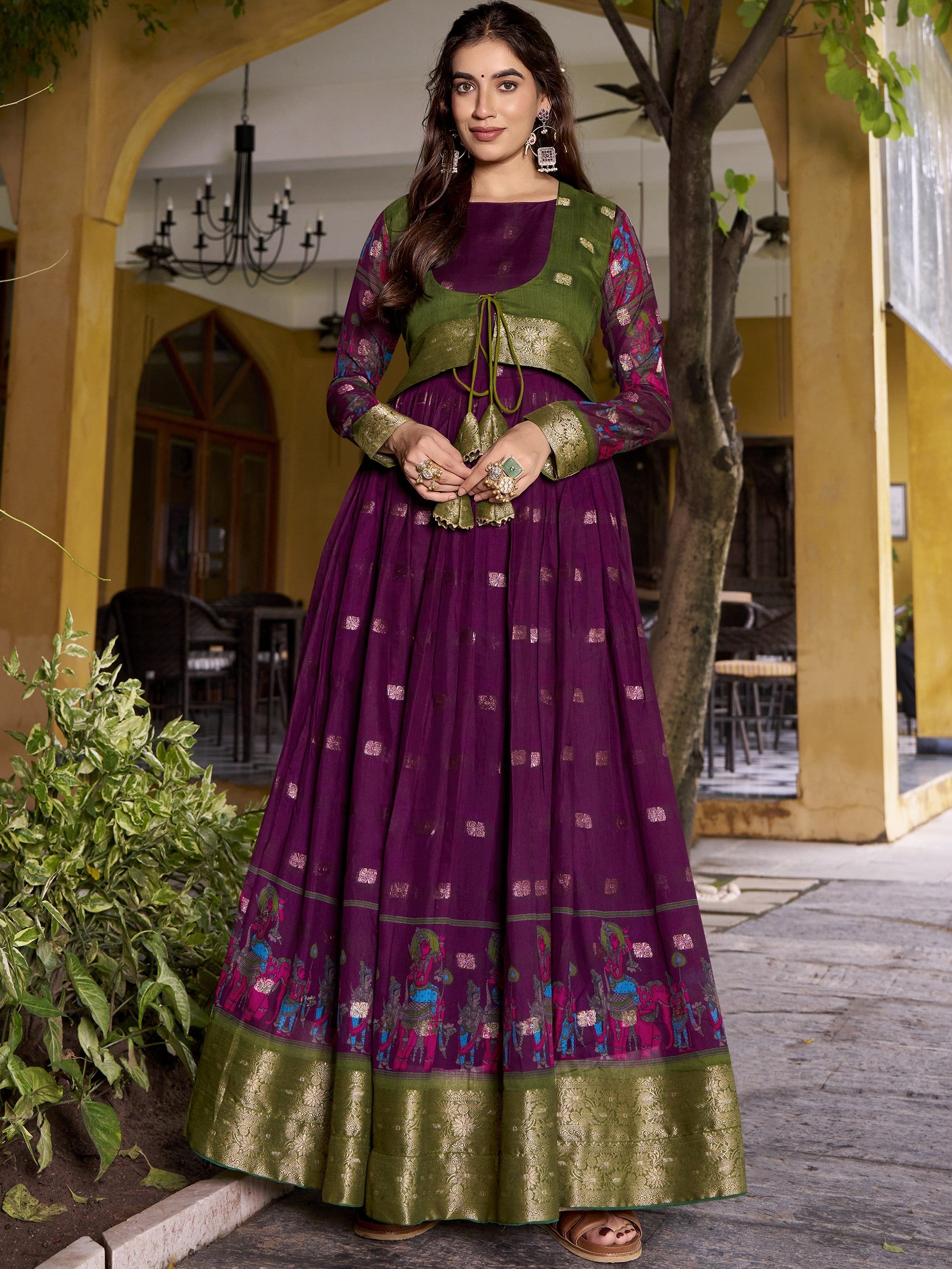 Kalamkari Printed Gown For Women