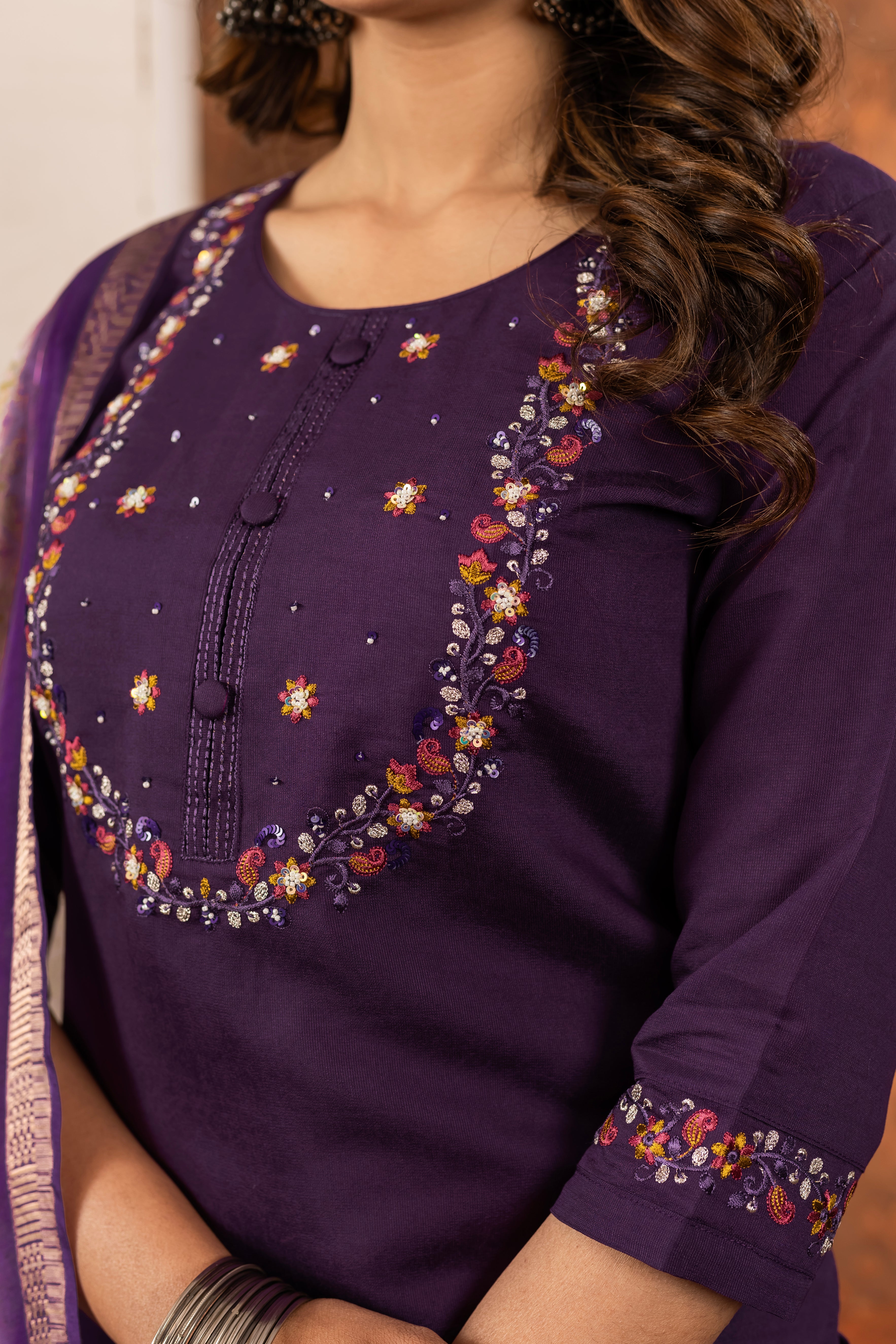 Marina Silk Top Bottom Set For Women