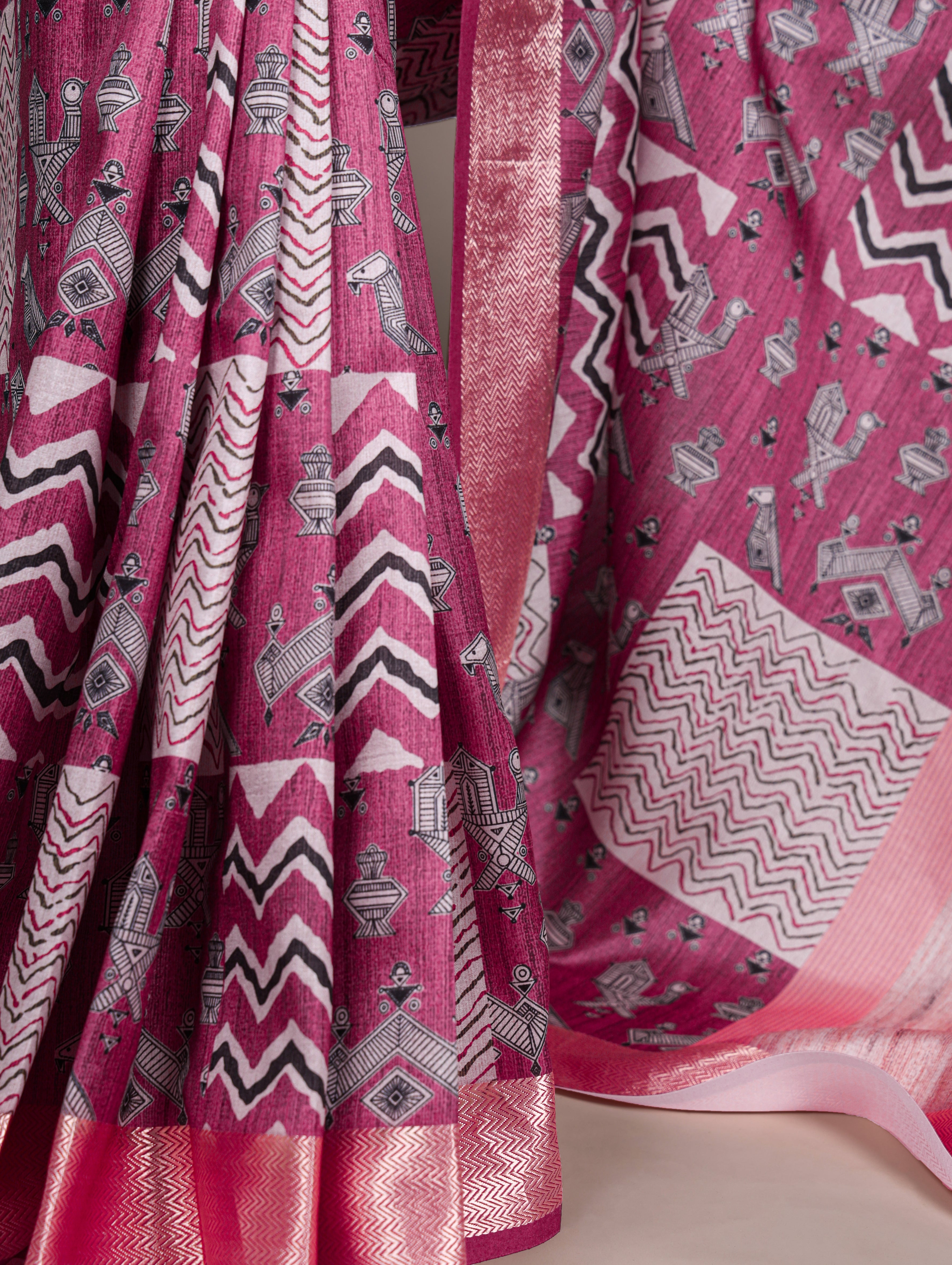 Tussar Silk Printed Saree