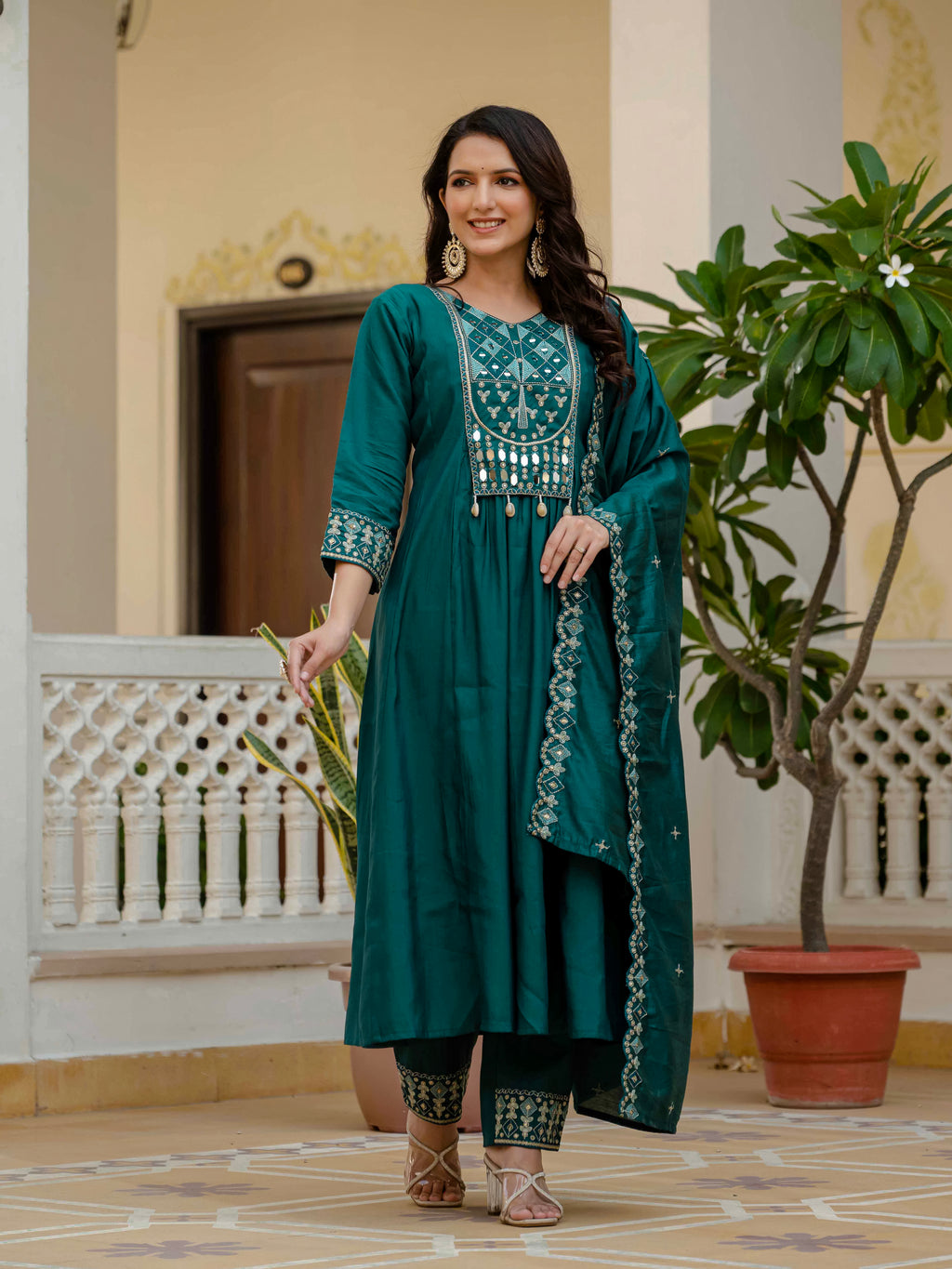 Roman Silk Anarkali Kurti For Women