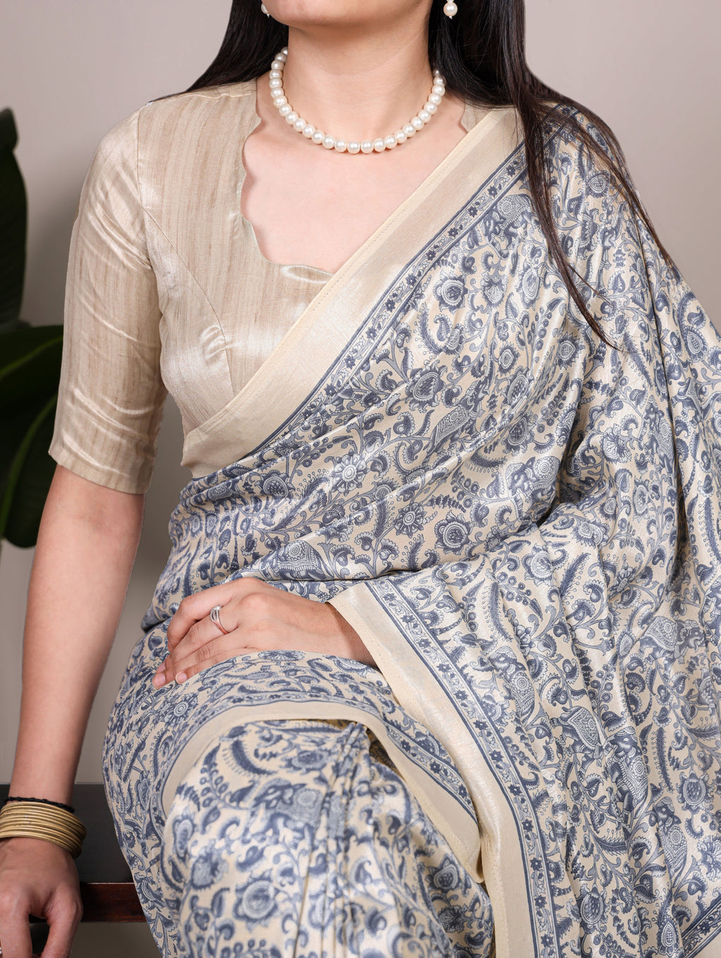 Tussar Silk Printed Saree