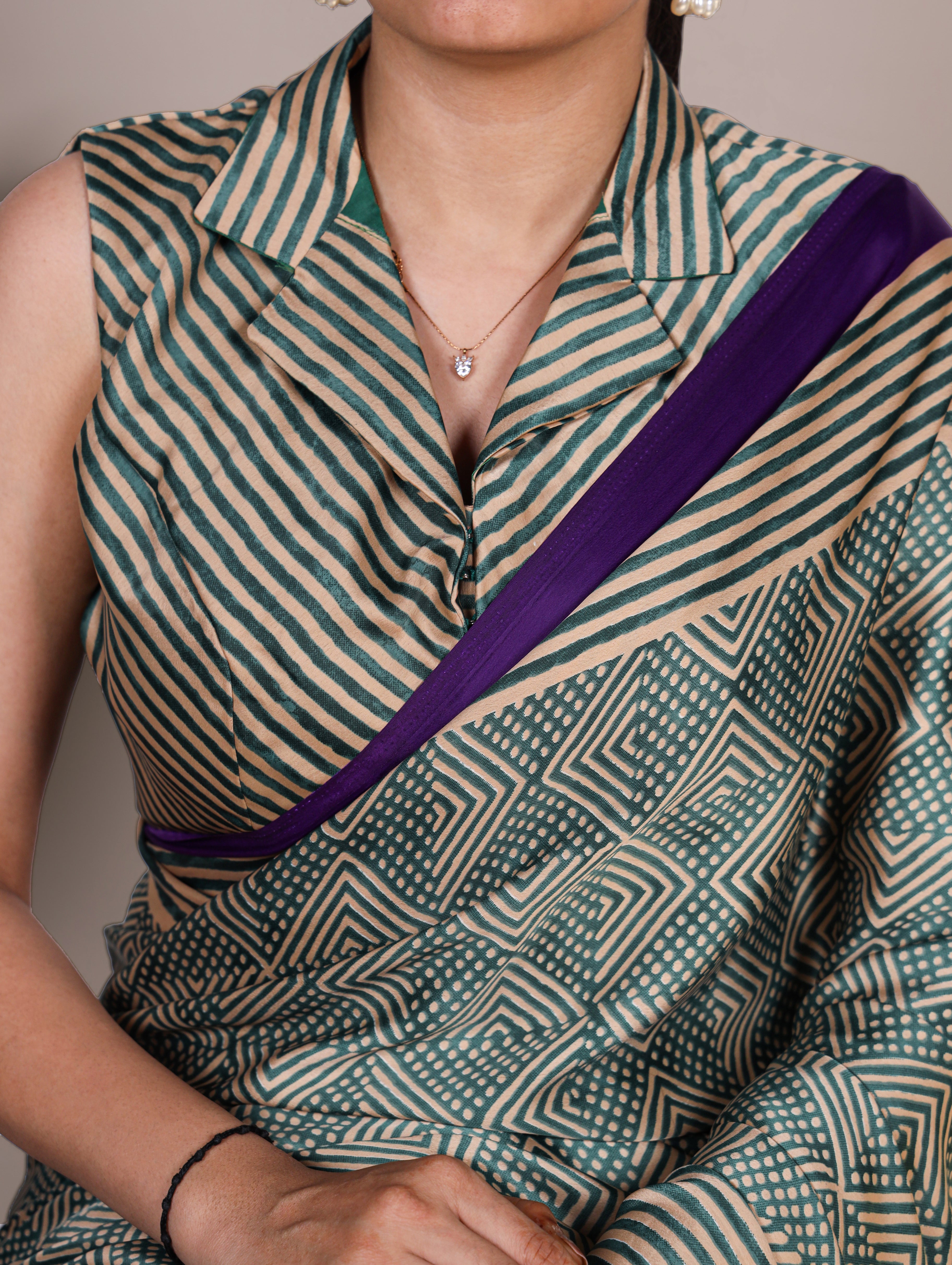 Dull Satin Printed Saree