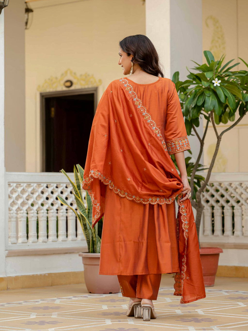 Roman Silk Anarkali Kurti For Women