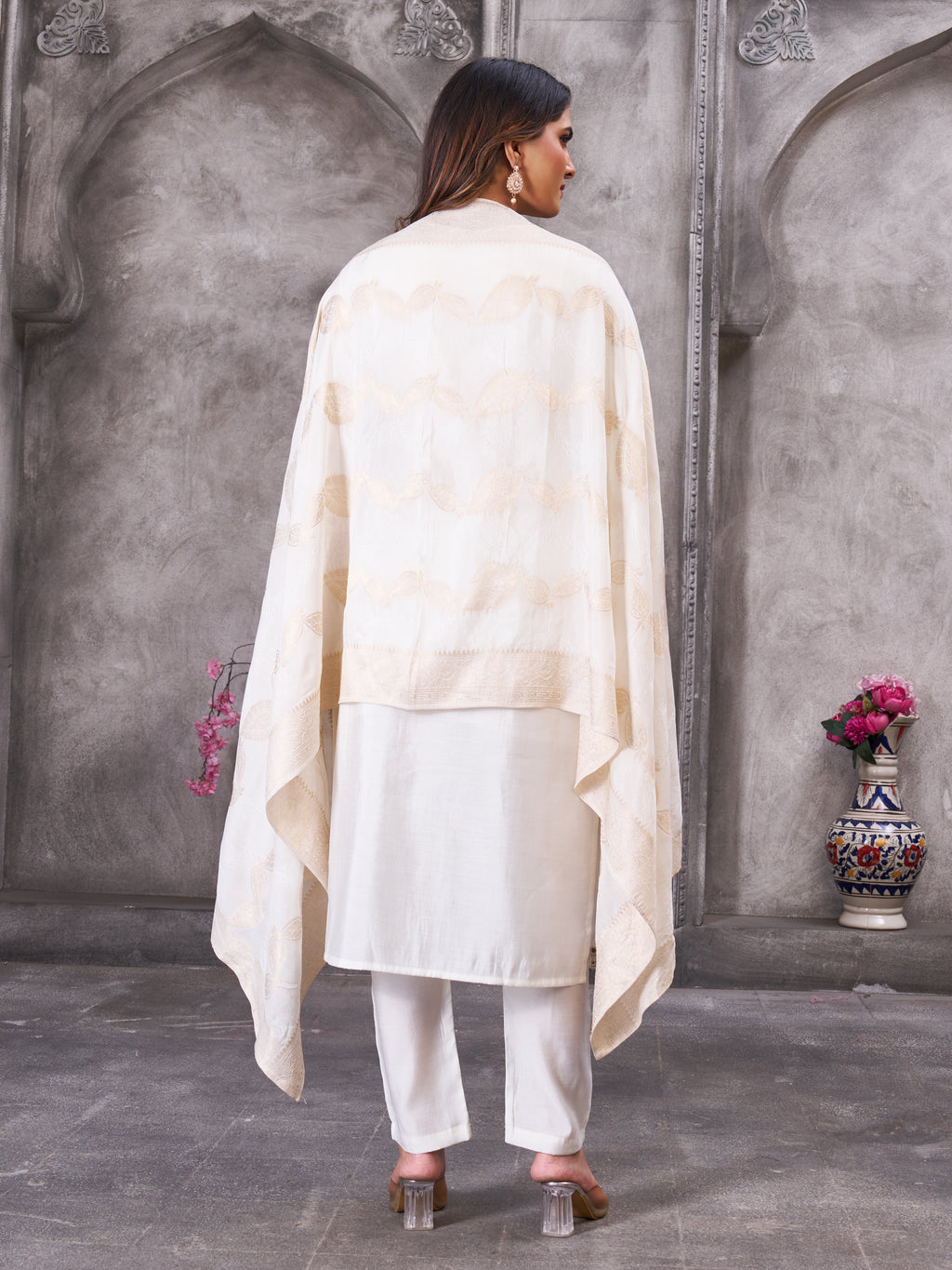 Roman Silk Top Bottom Set For Women