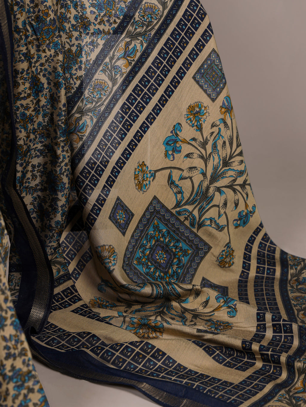 Chanderi Printed Zari Weaving Saree