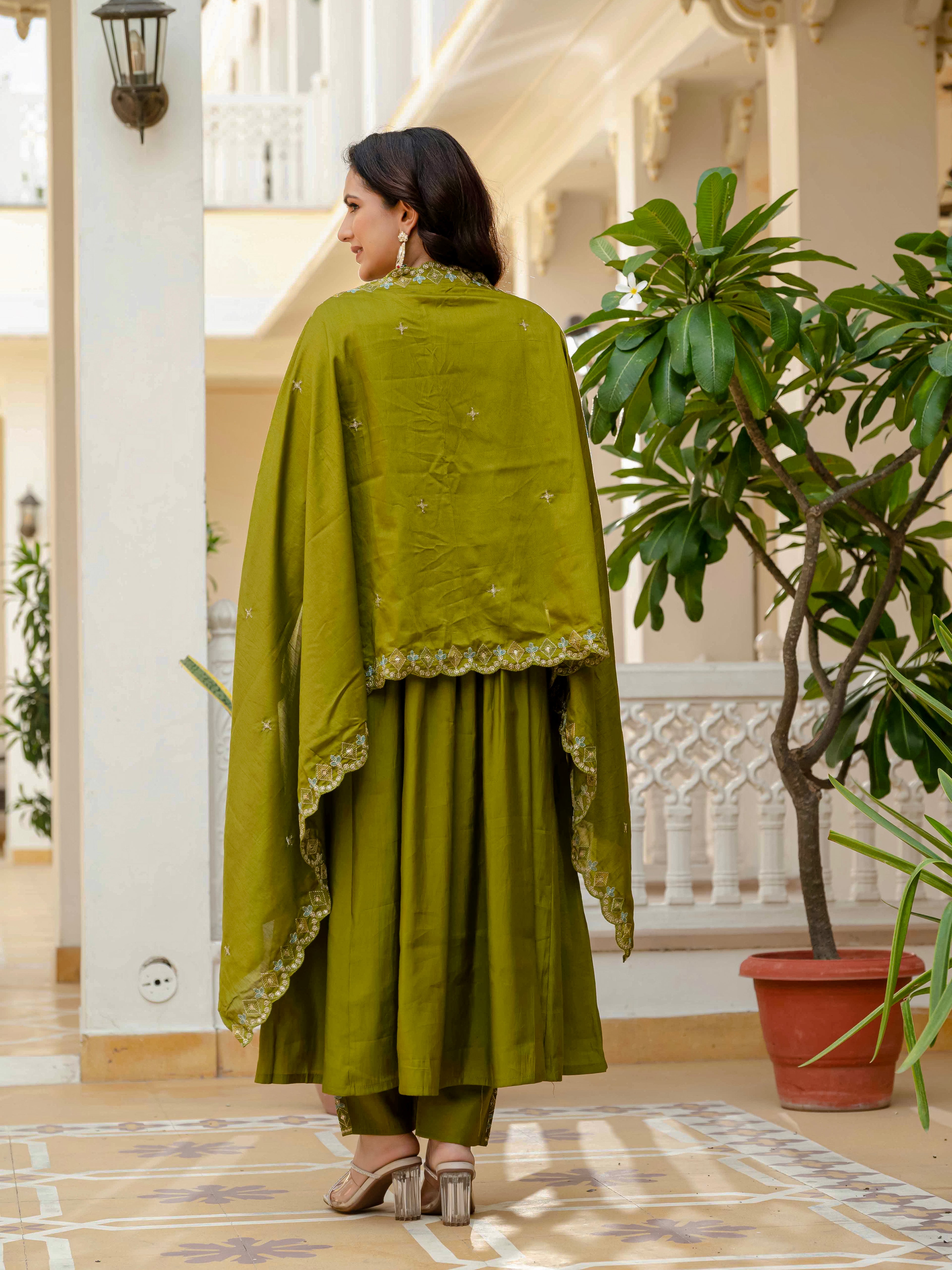 Roman Silk Anarkali Kurti For Women