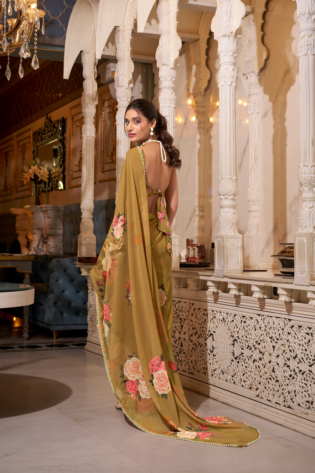Georgette Printed Saree For Women