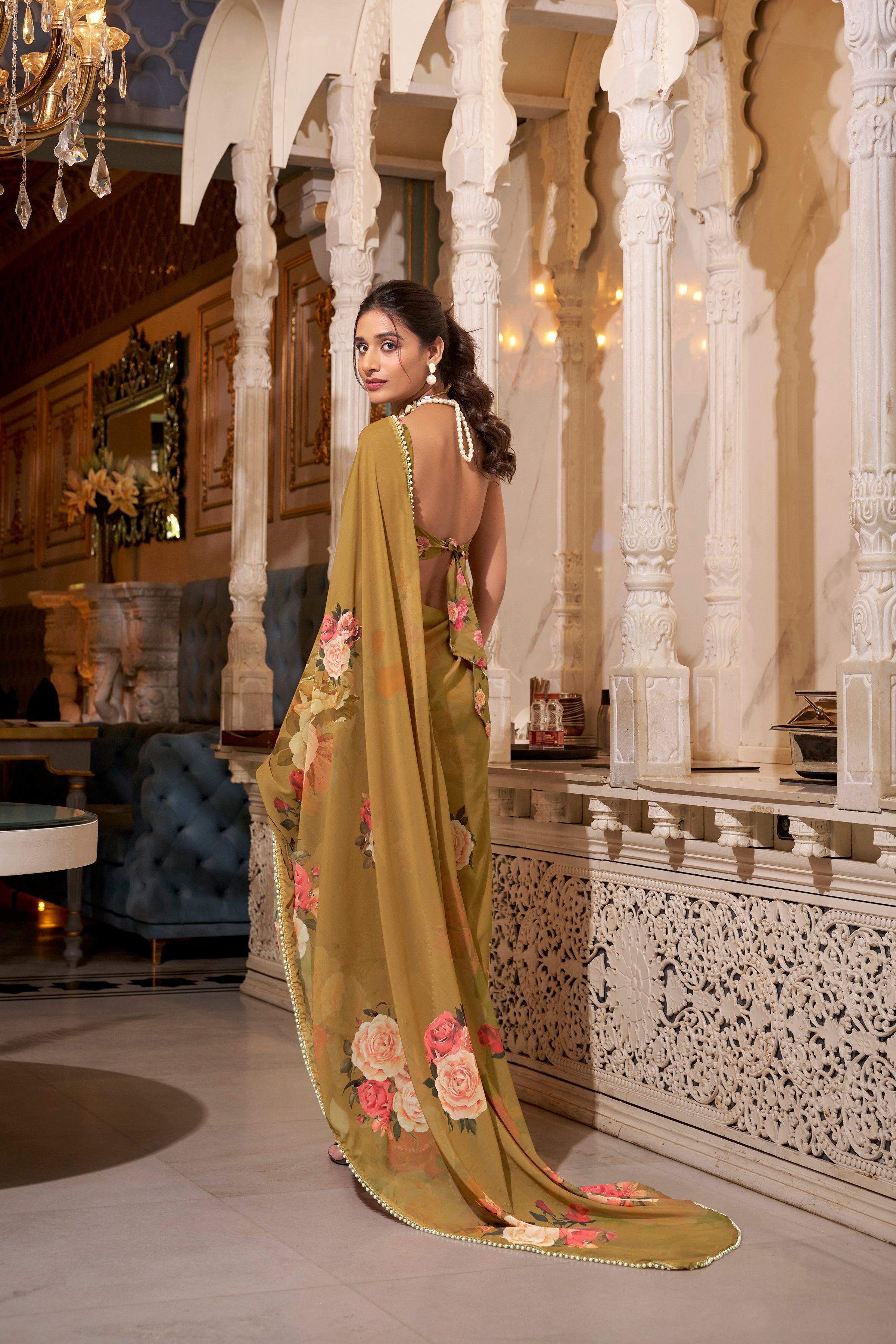 Georgette Printed Saree For Women