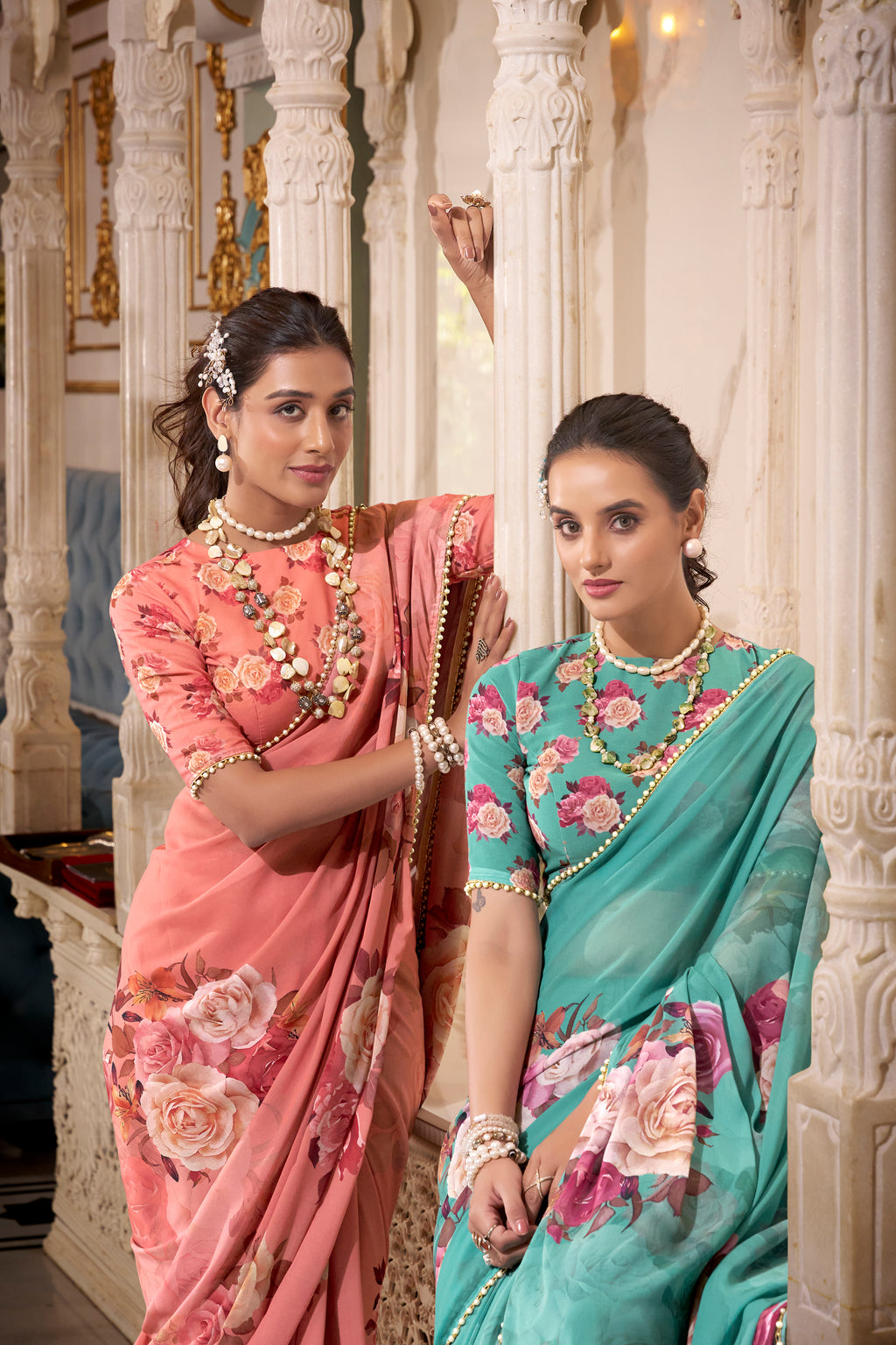 Georgette Printed Saree For Women