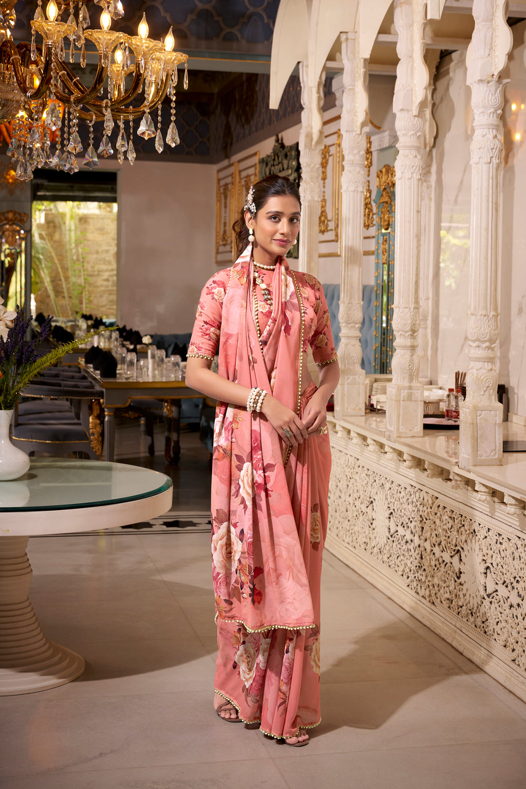 Georgette Printed Saree For Women