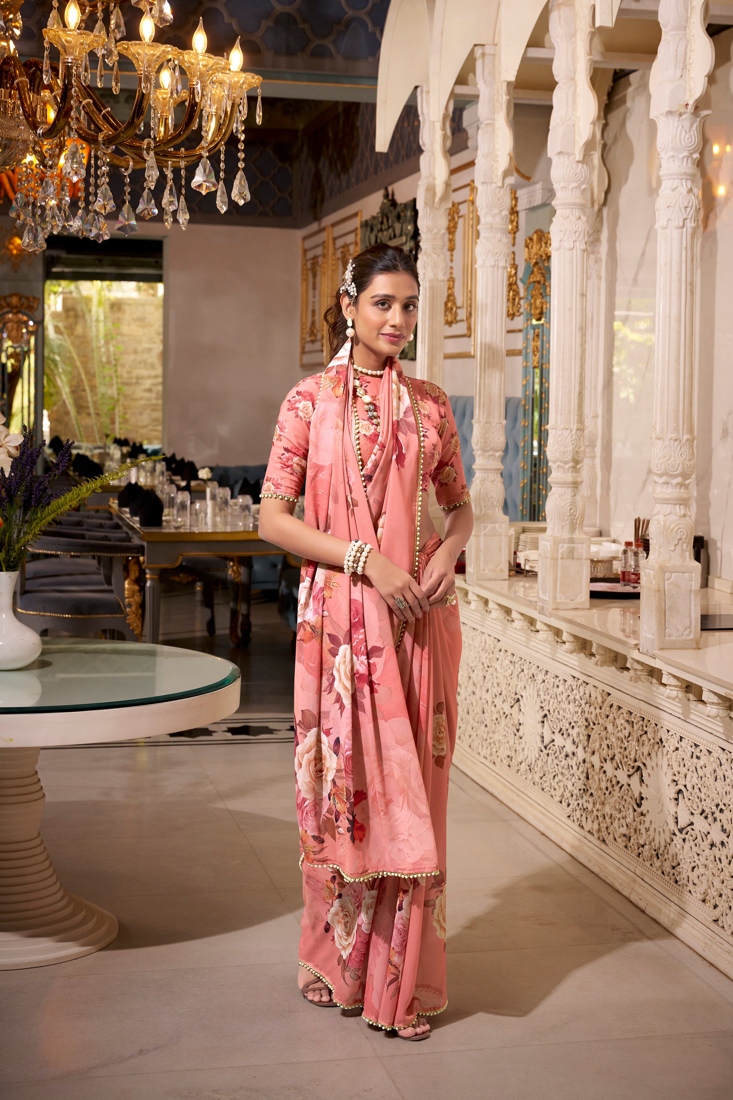 Georgette Printed Saree For Women