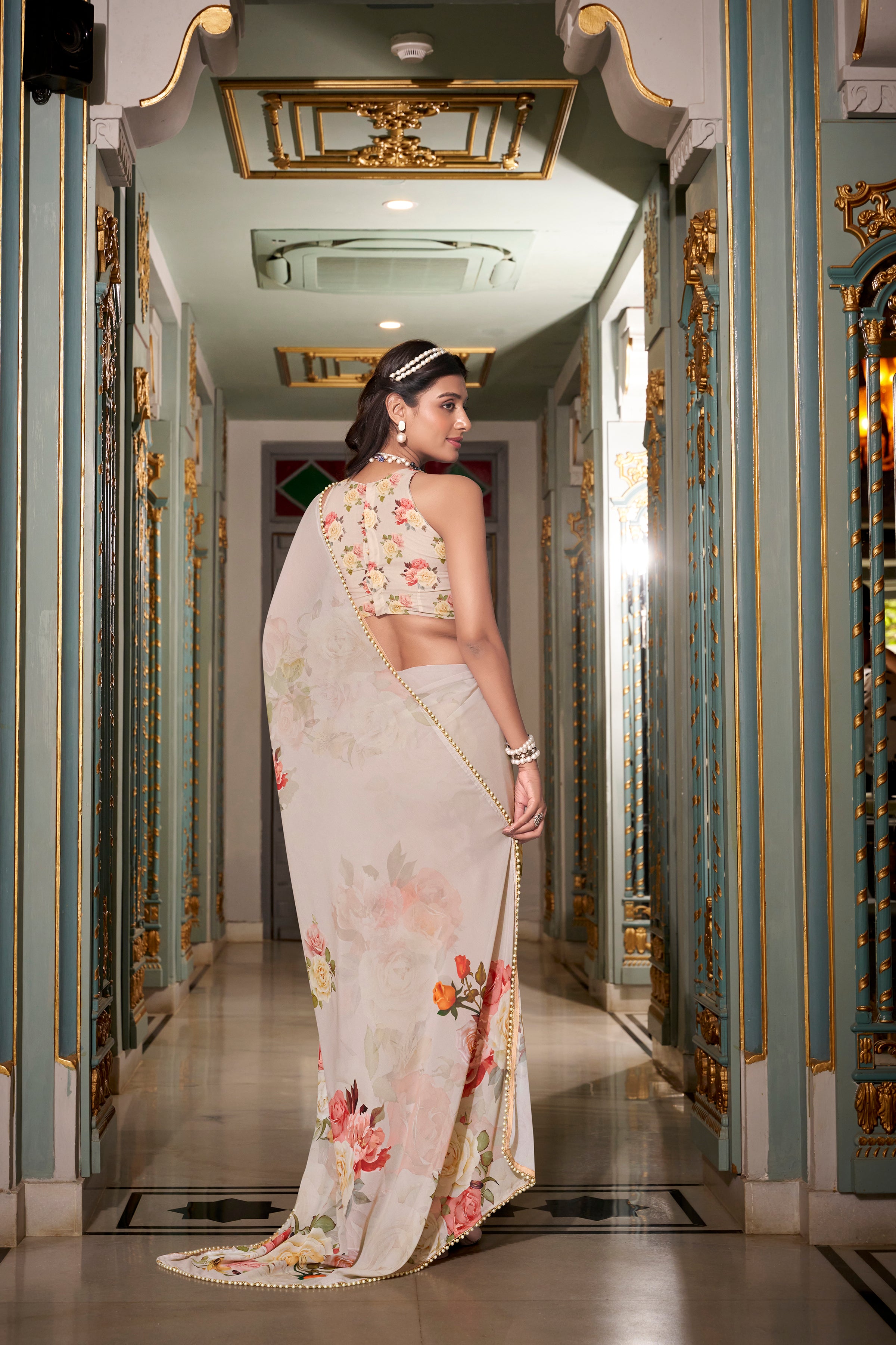 Georgette Printed Saree For Women