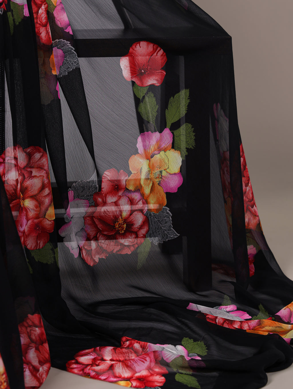 Chiffon Floral Printed Saree For Women