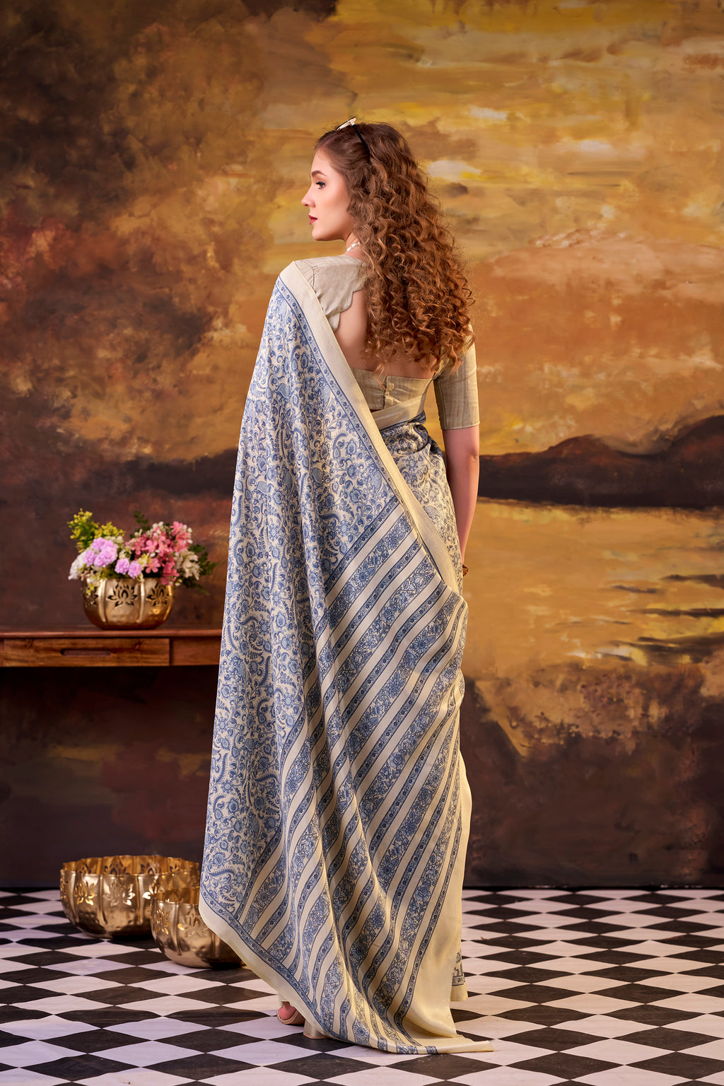 Tussar Silk Printed Saree