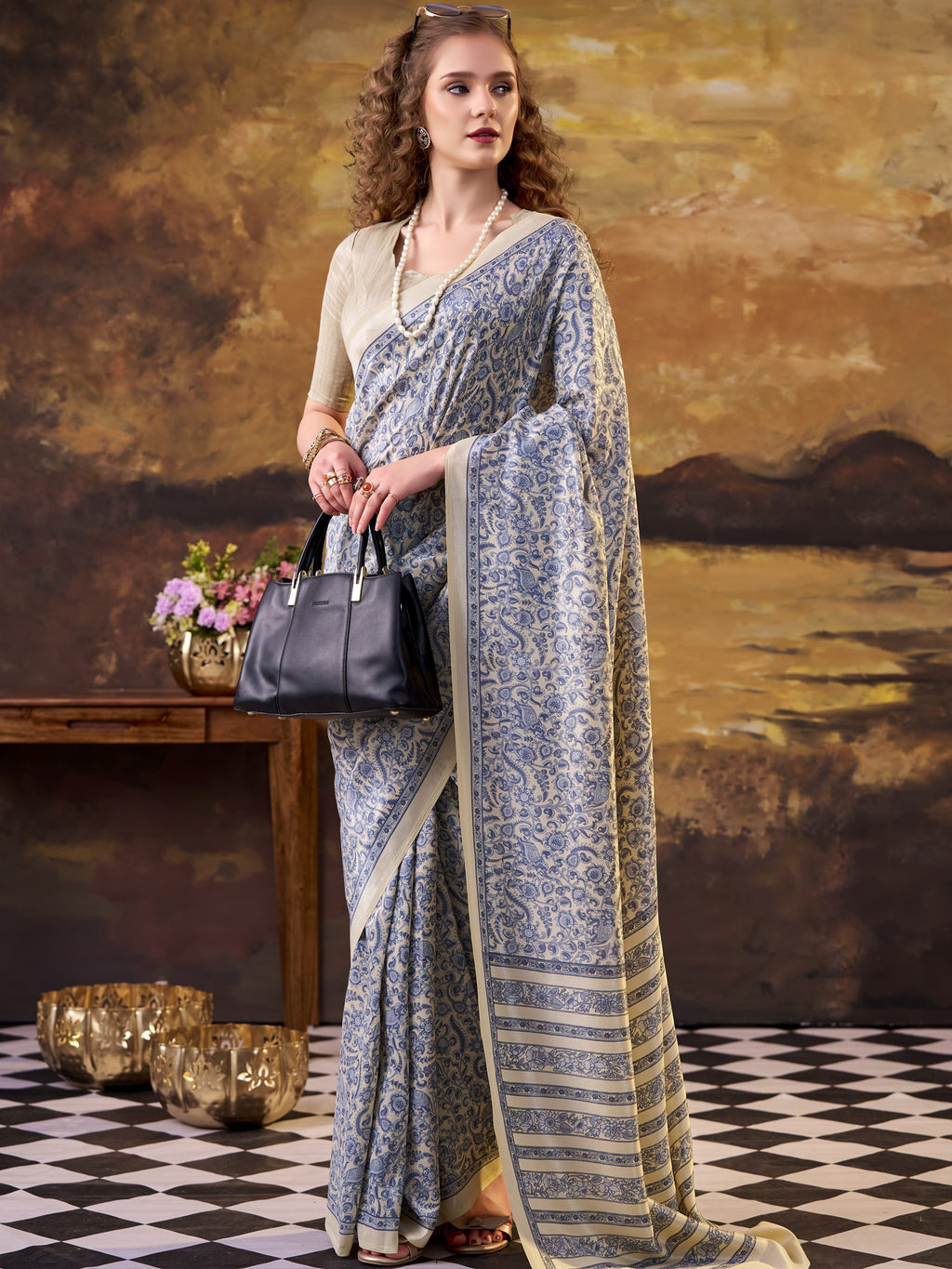 Tussar Silk Printed Saree