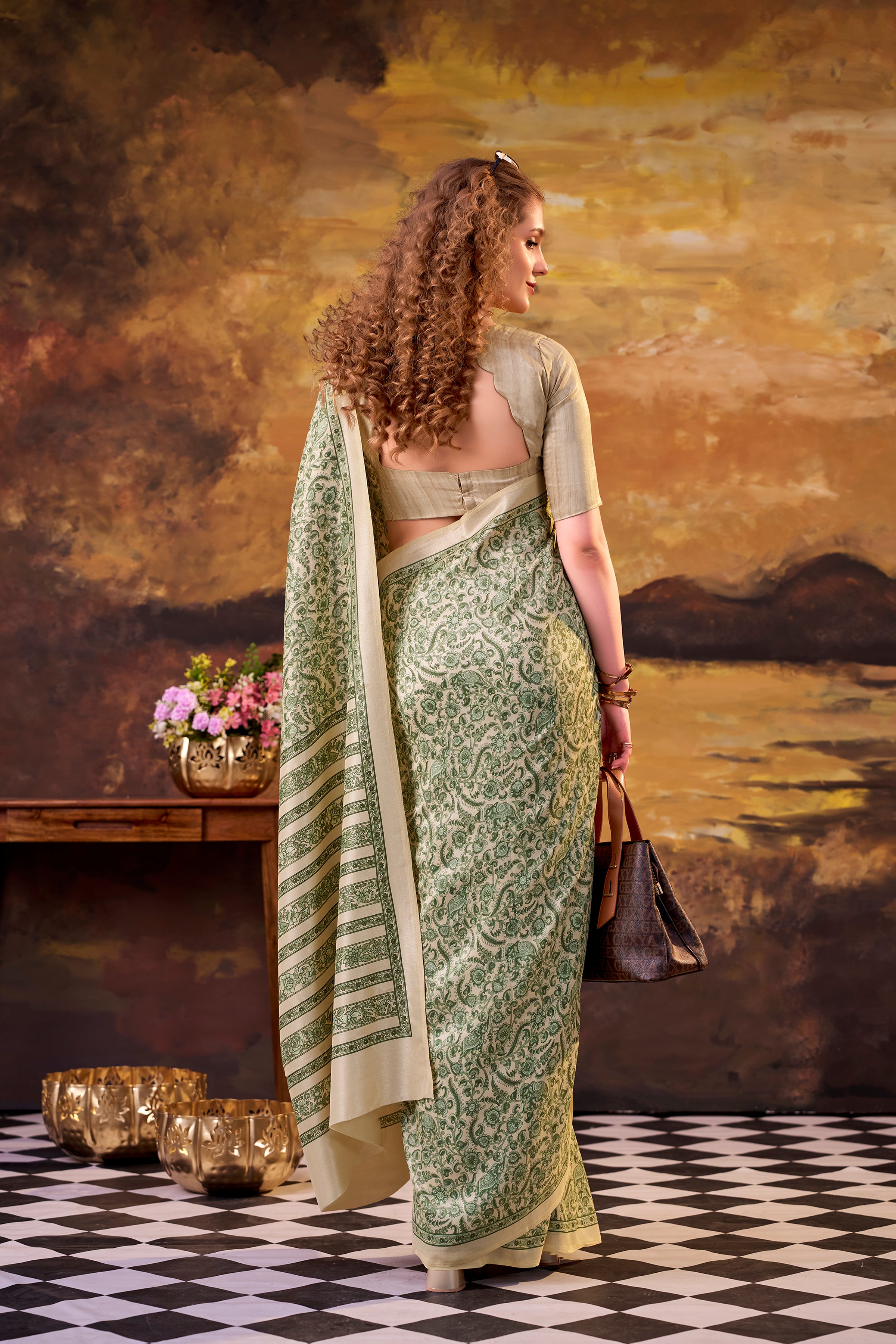 Tussar Silk Printed Saree