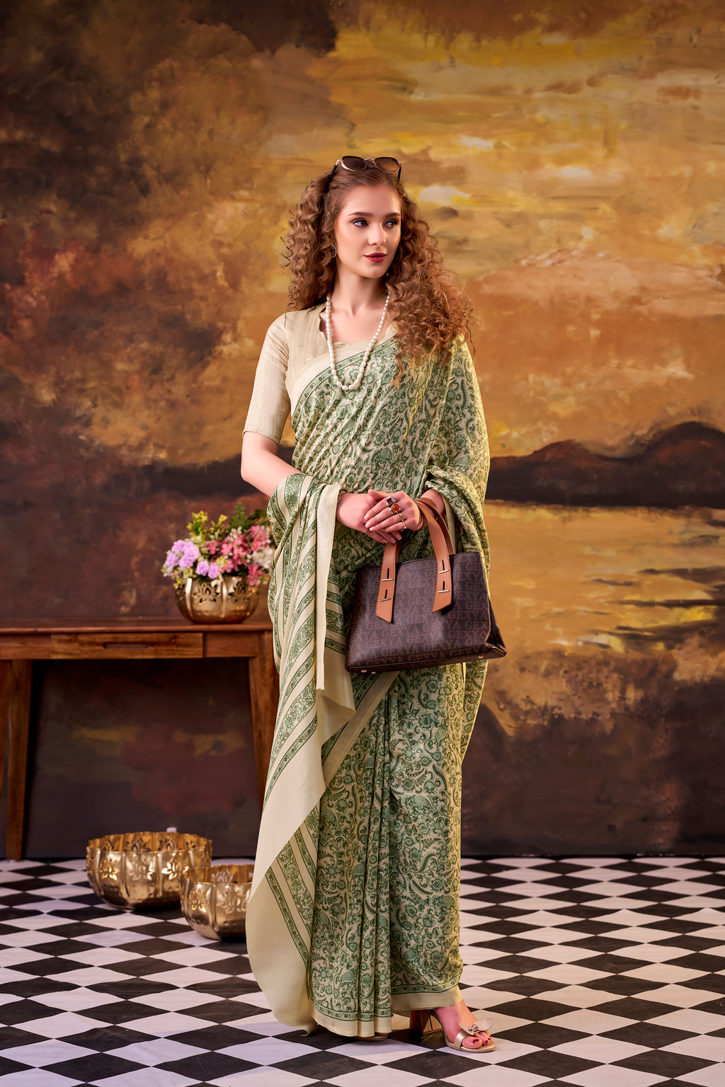 Tussar Silk Printed Saree