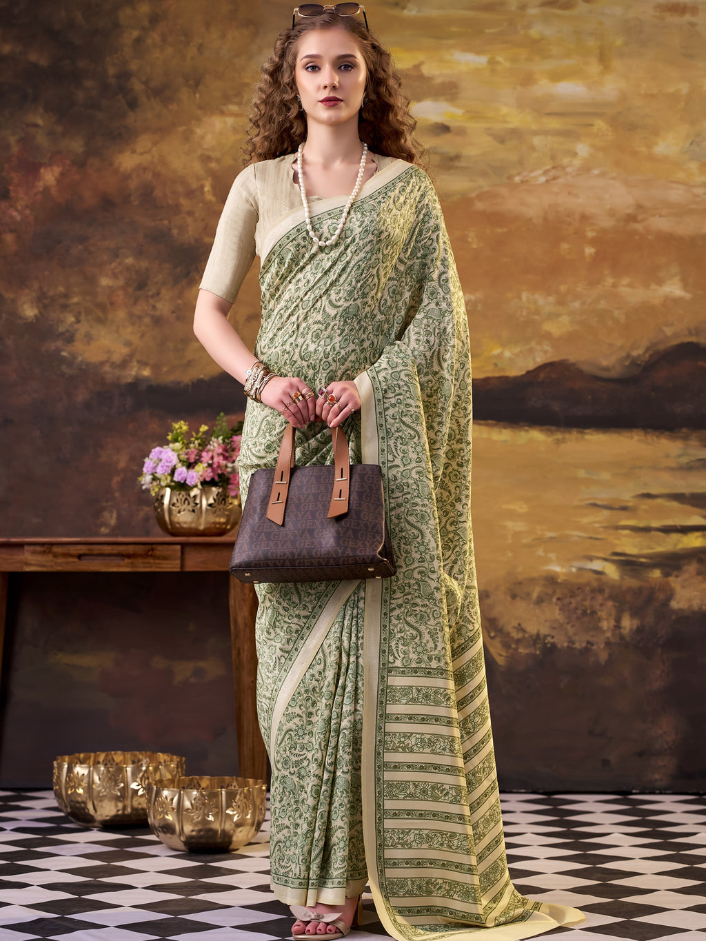 Tussar Silk Printed Saree
