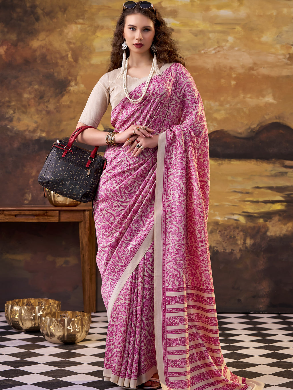 Tussar Silk Printed Saree