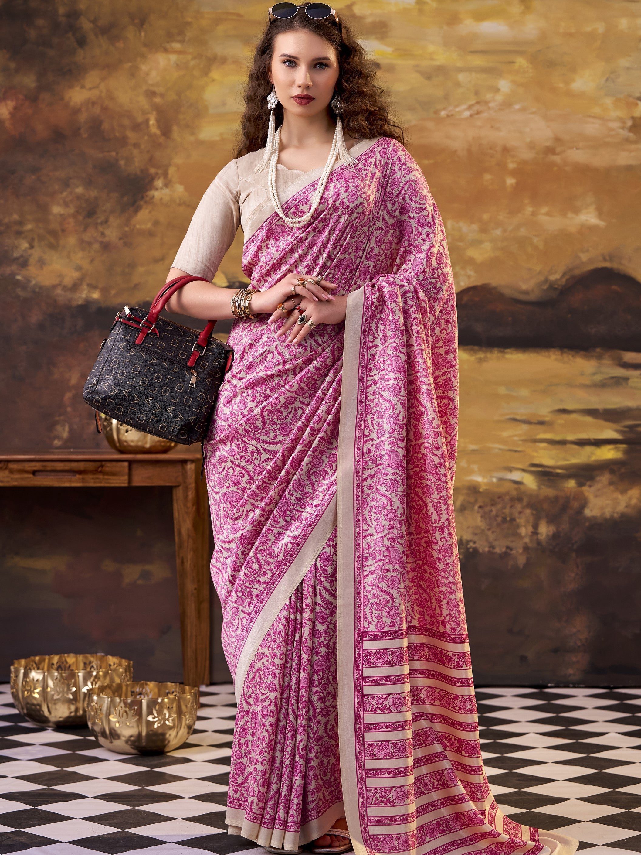 Tussar Silk Printed Saree