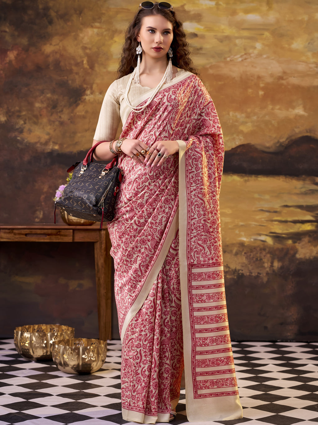 Tussar Silk Printed Saree
