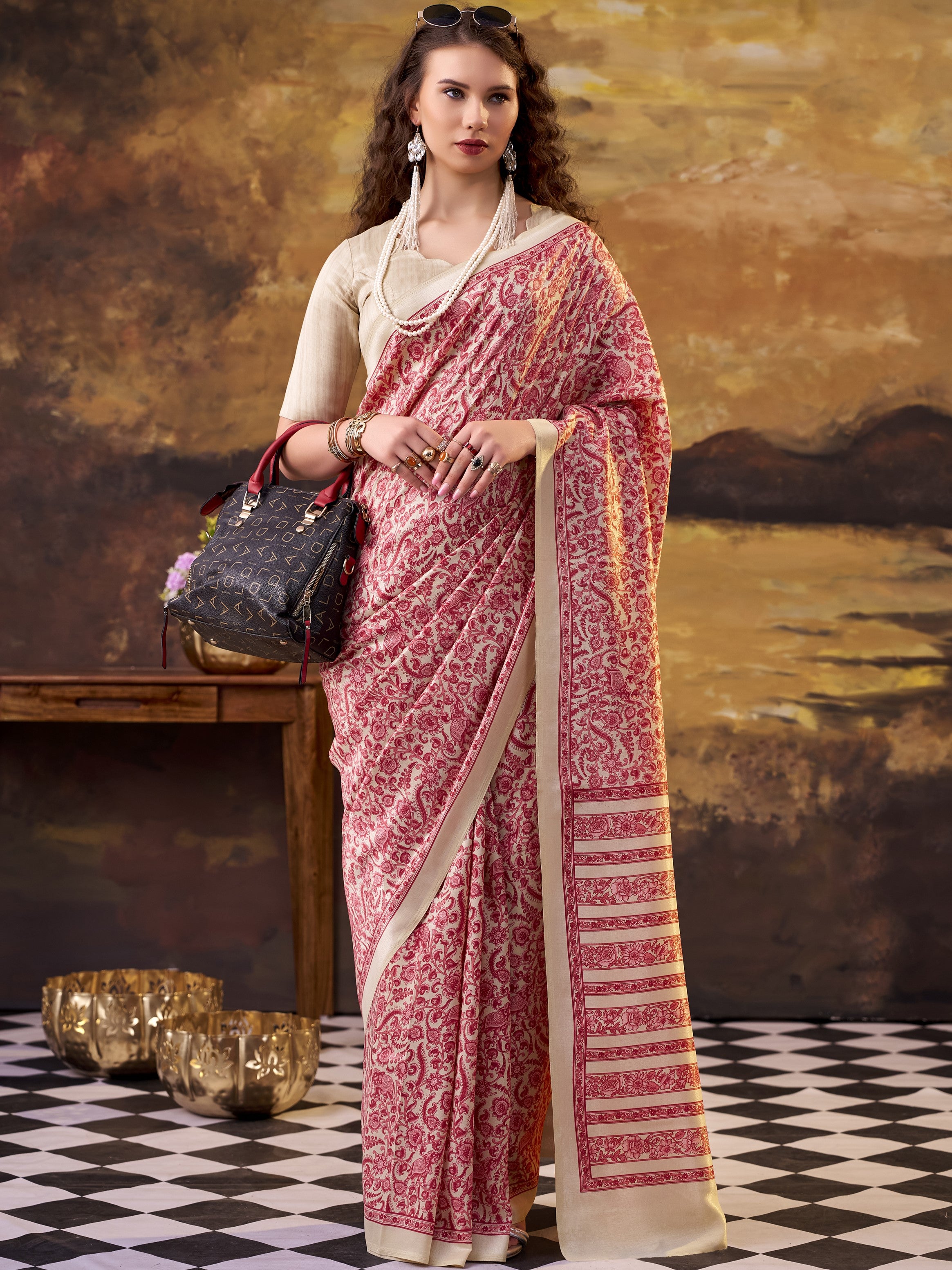 Tussar Silk Printed Saree