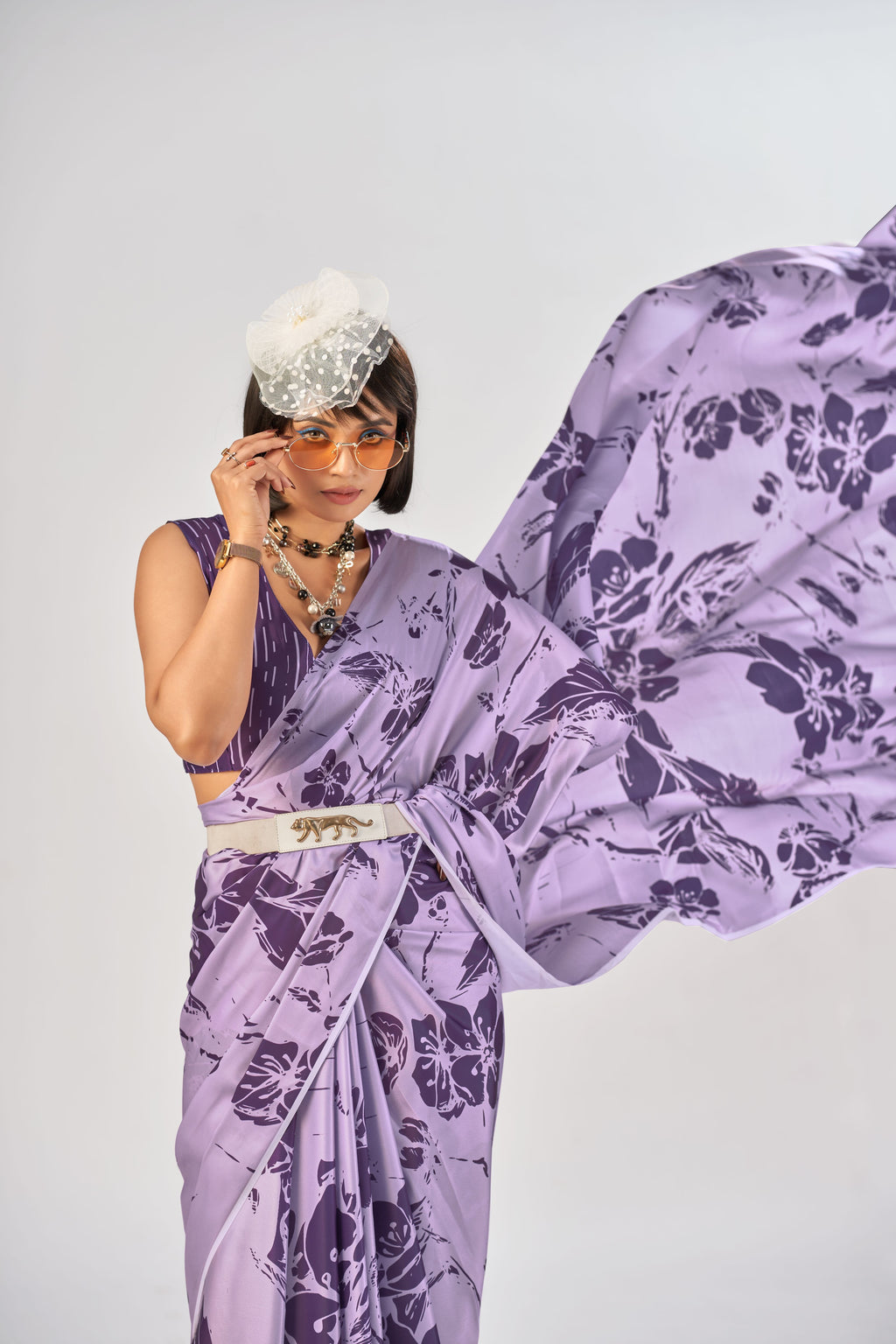 Satin Silk Printed Saree