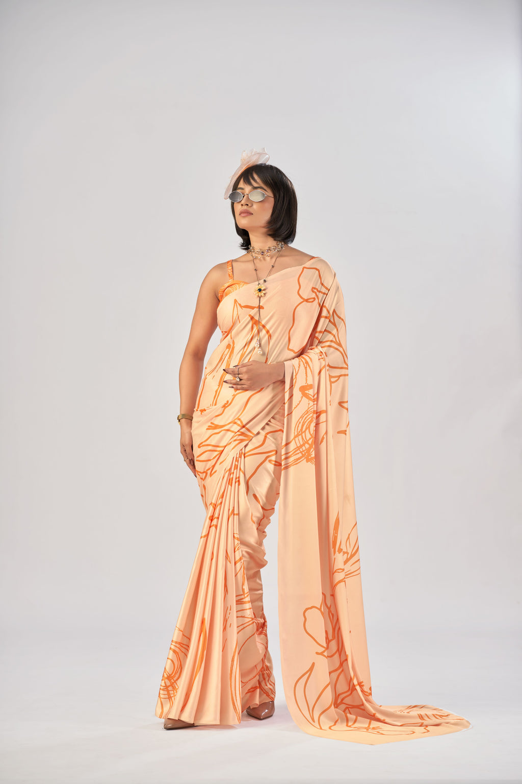 Satin Silk Printed Saree