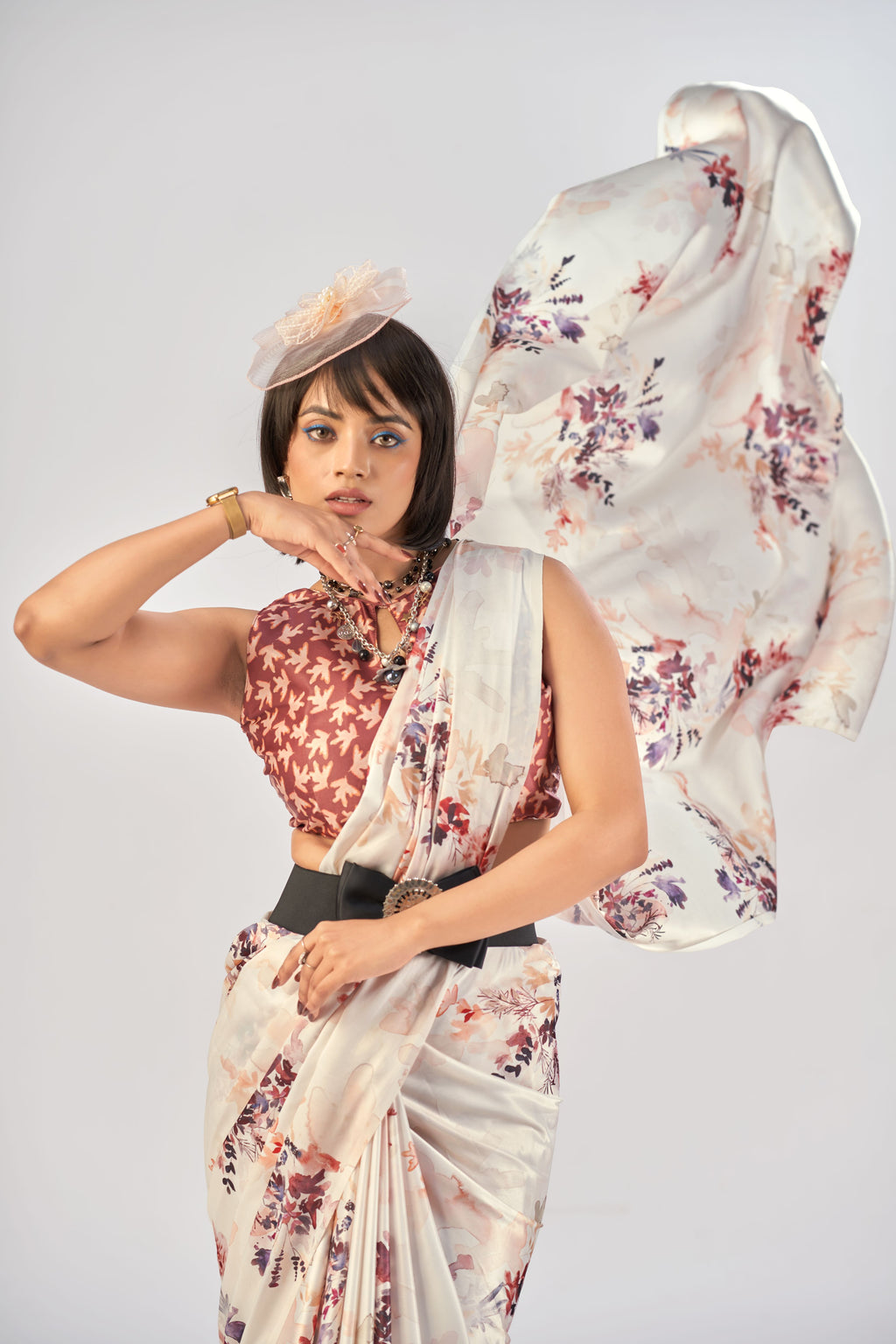 Satin Silk Printed Saree