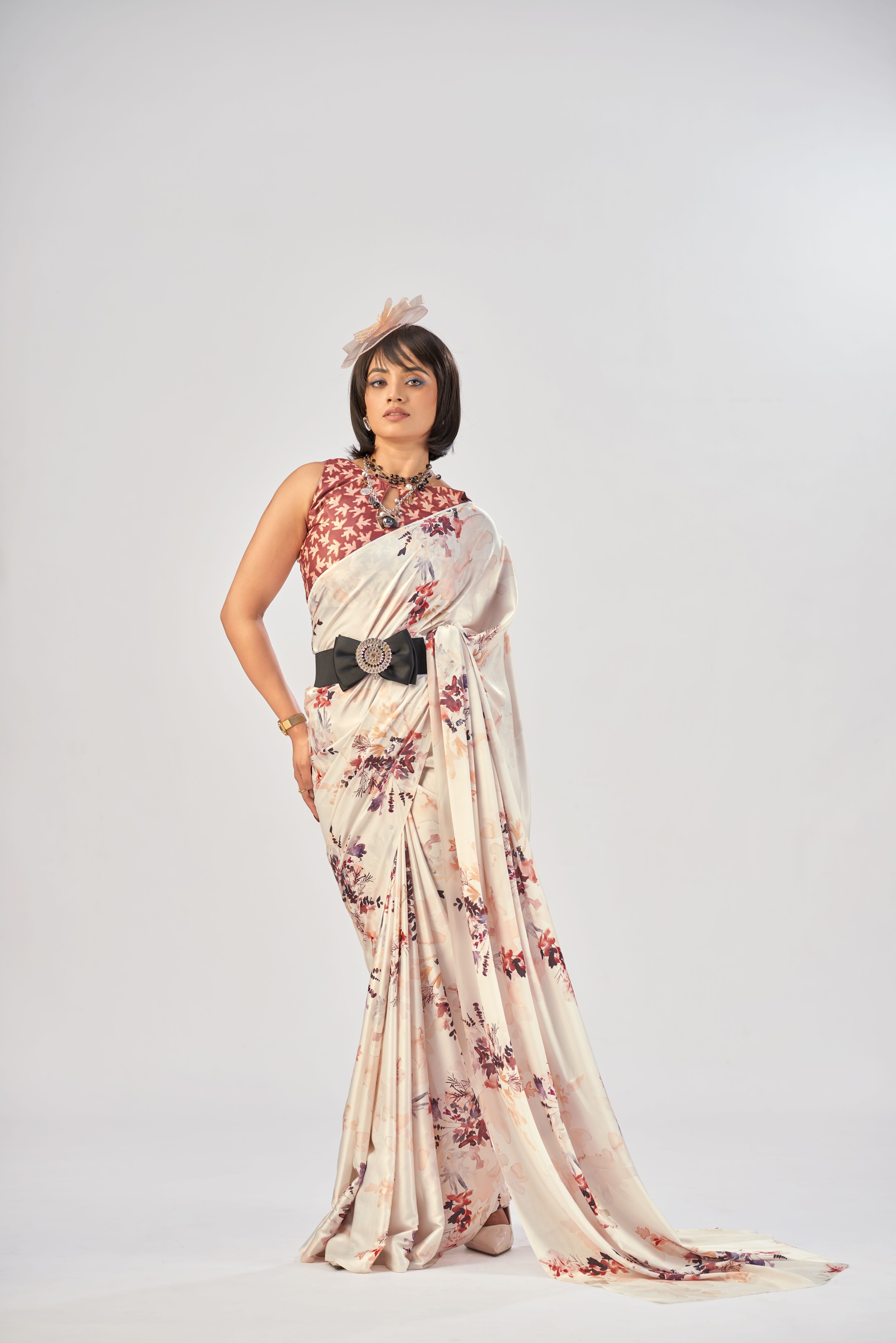 Satin Silk Printed Saree