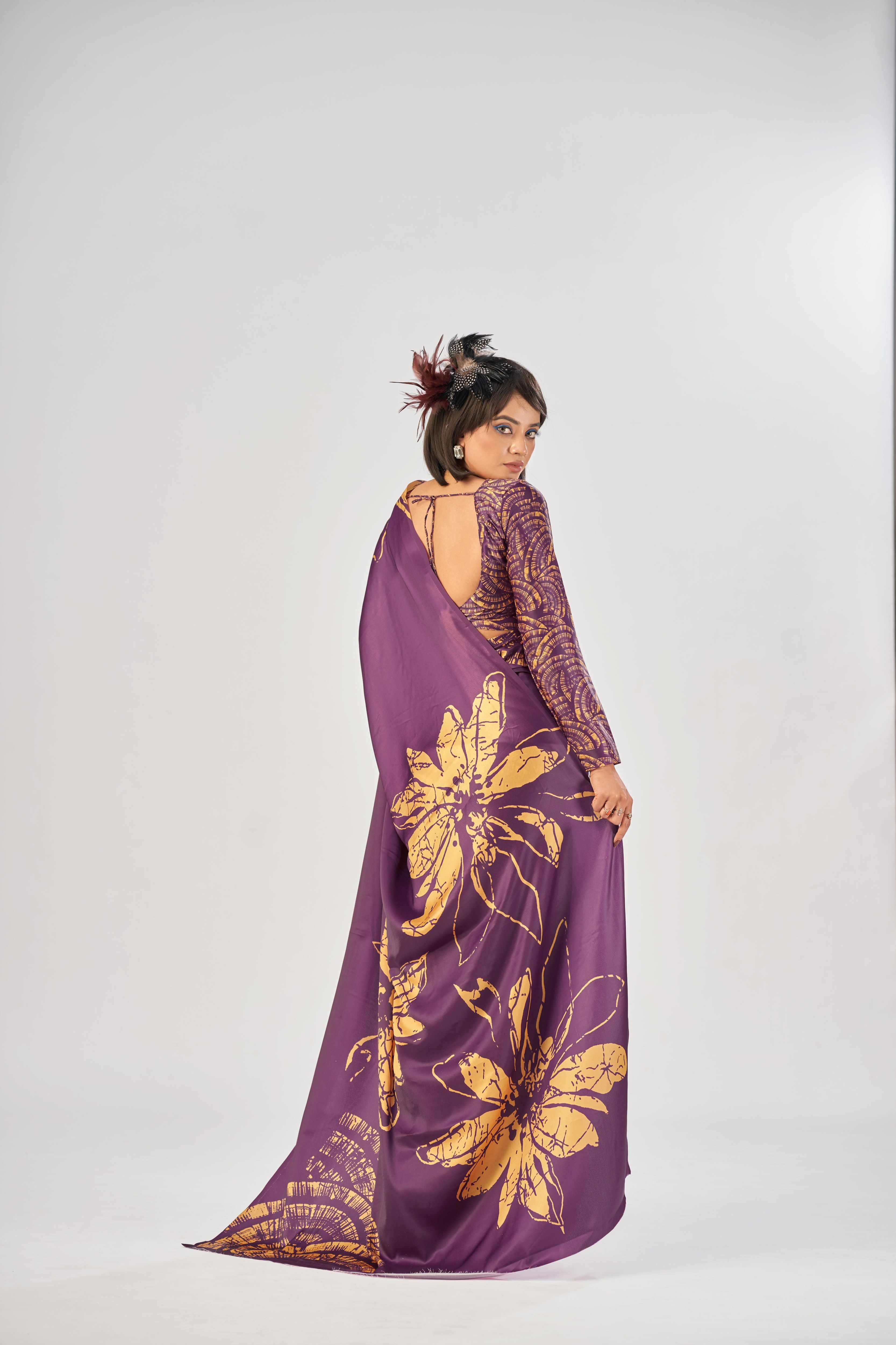 Satin Silk Printed Saree