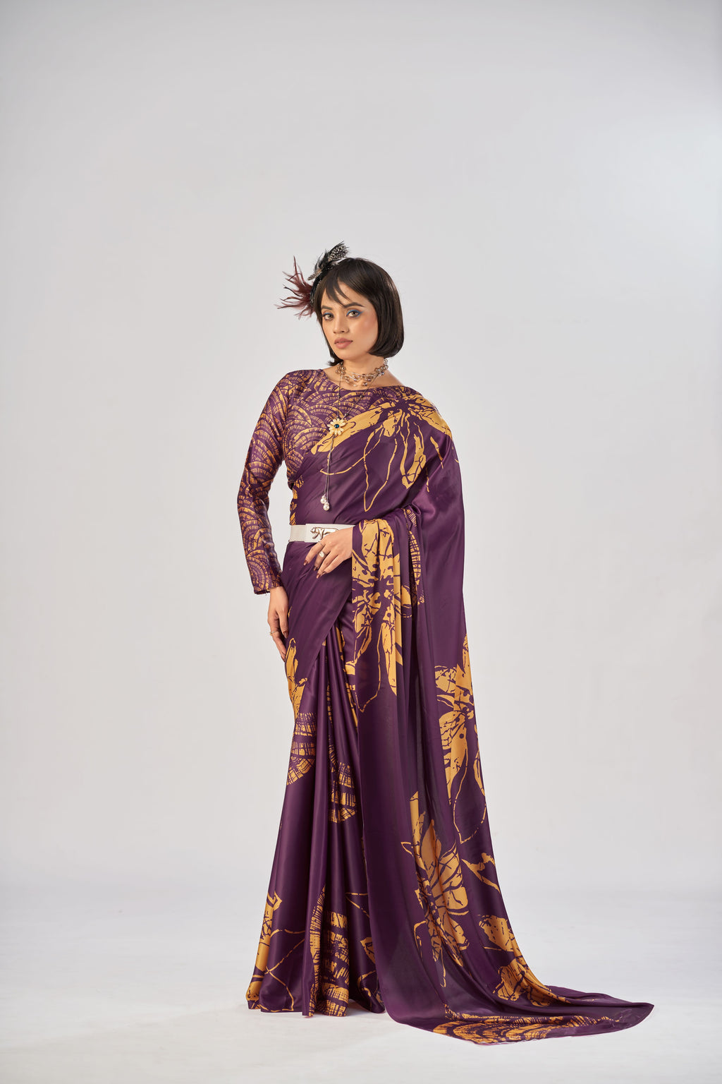 Satin Silk Printed Saree
