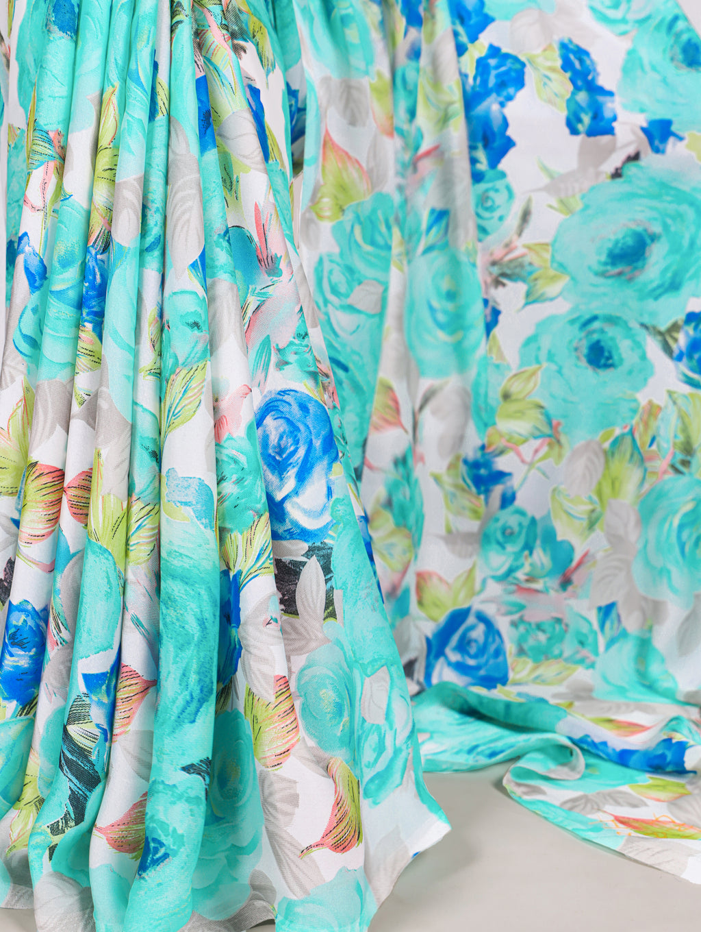 Dull Satin Floral Printed Saree