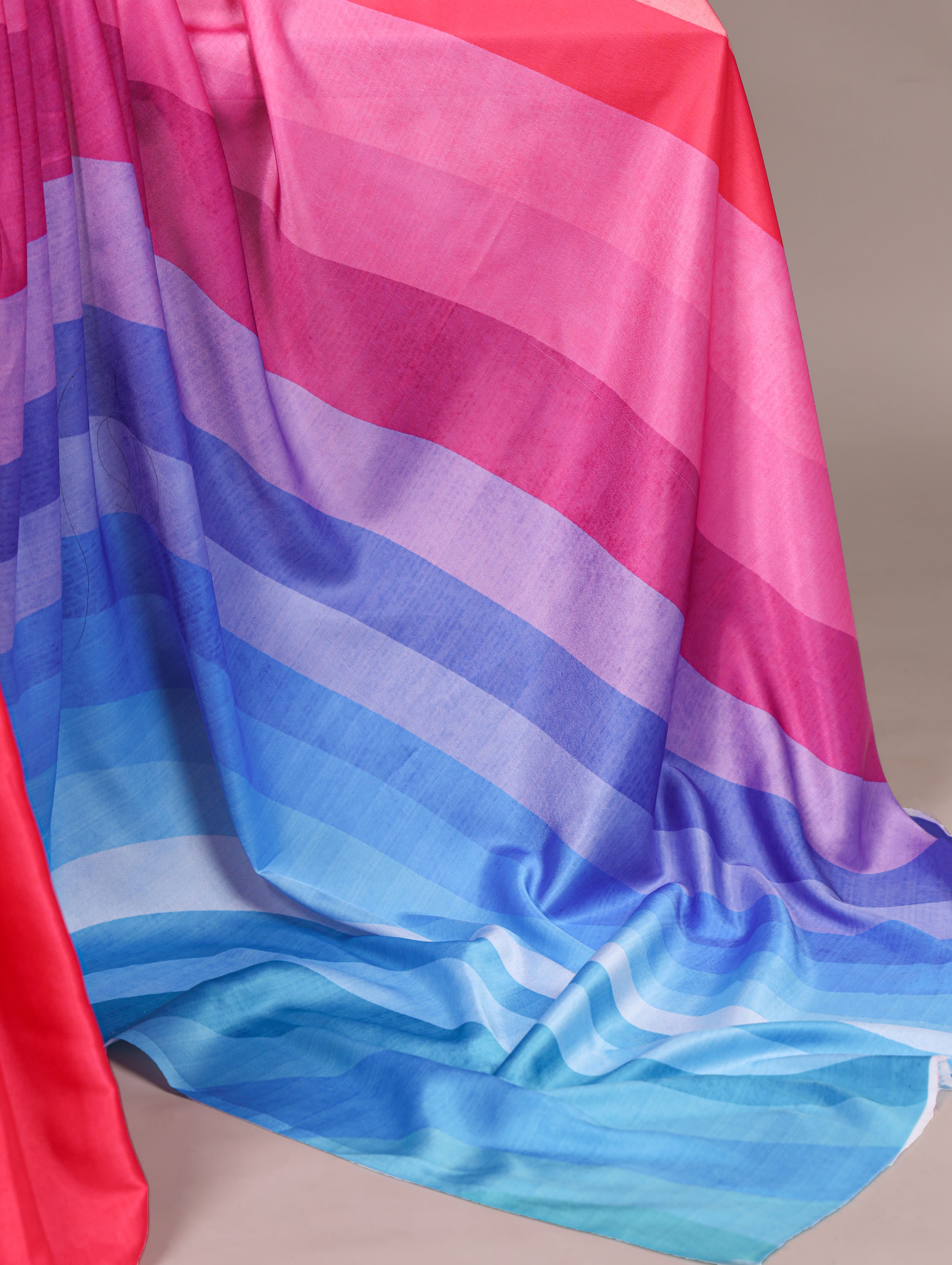 Satin Silk Printed Saree For Women