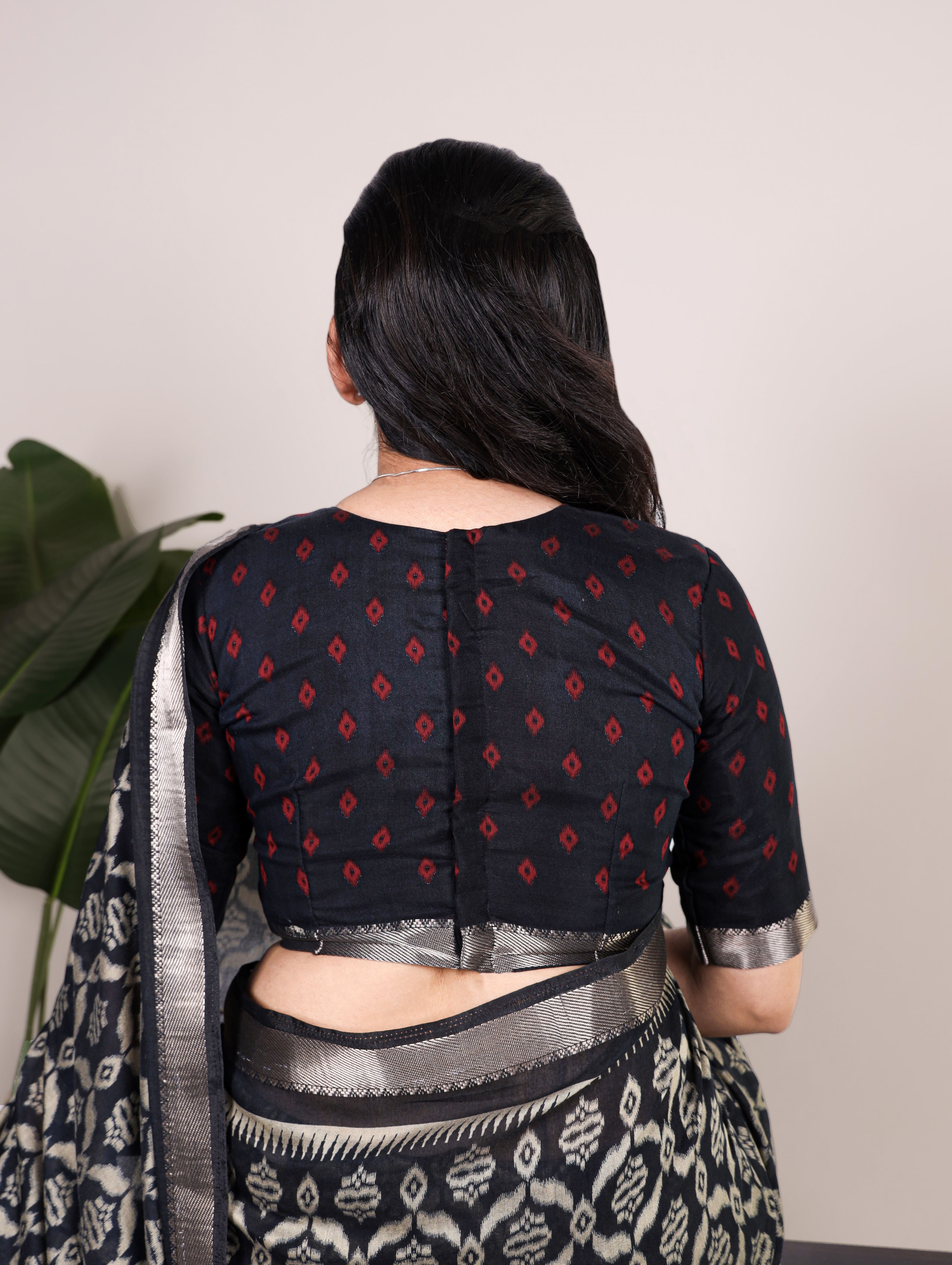 Viscose Chanderi Ikkat Printed Saree