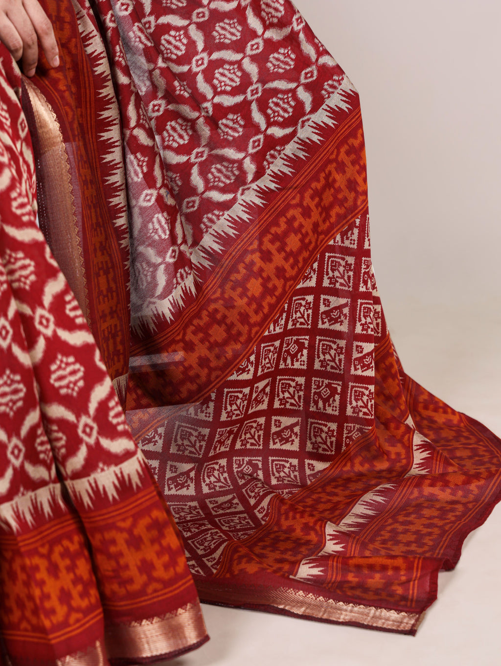 Viscose Chanderi Ikkat Printed Saree